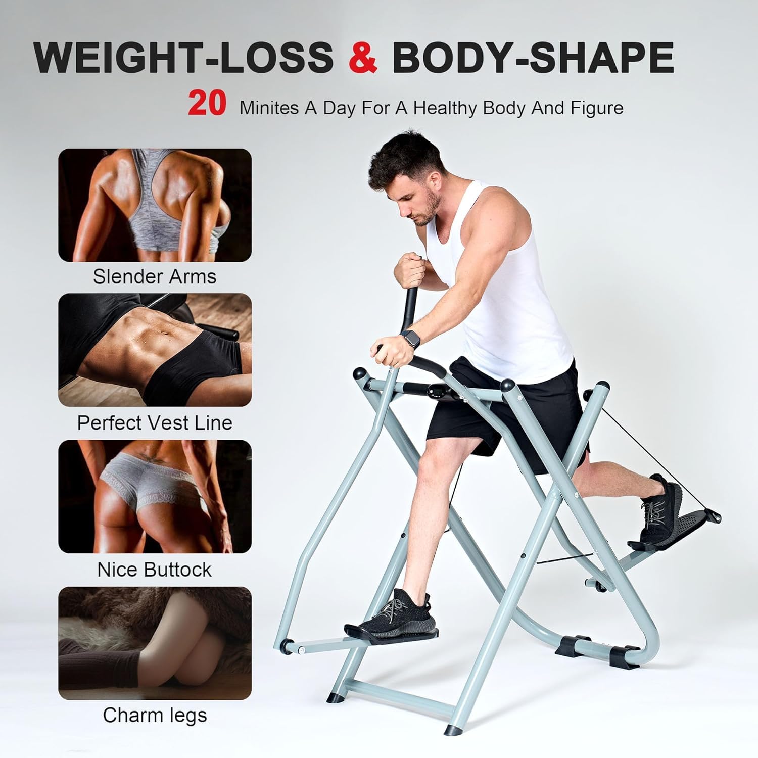 Ellittica Cross Trainer Pieghevole Esercizio Bike Attrezzatura da Allenamento Casa Palestra Esercizio Bike Cardio Dual Trainer verticale Per Home Gym Eserci