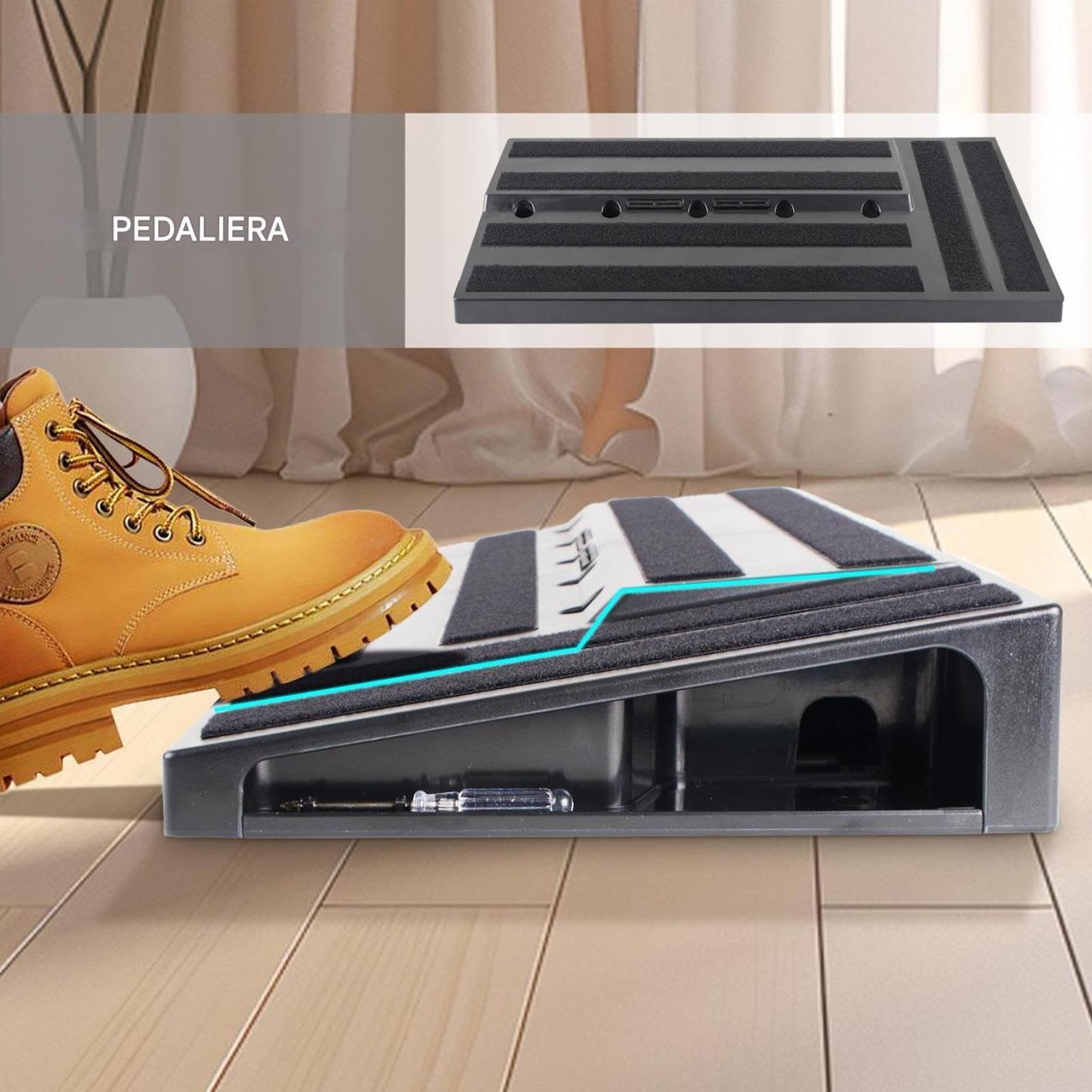 Pedalboard mit integriertem Stromversorgung, Powered Pedal Board Große | Basszubehör Hochfest leichte Pedalboard für die Aufnahme der Leistungsproben