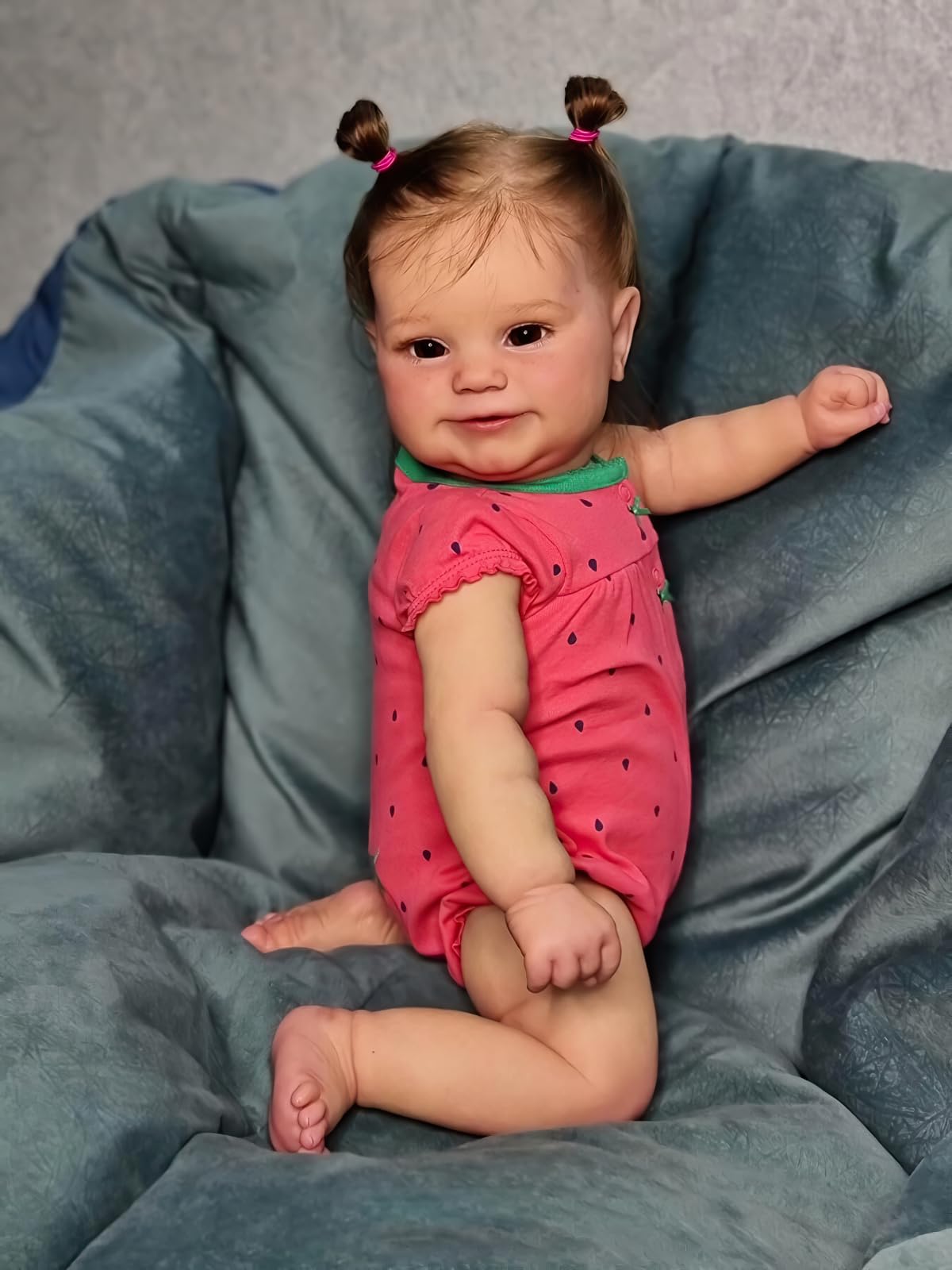 MineeQu Reborn lalka bobas 24 cali Miękkie winylowe ręcznie robione realistyczne Dolls dla dzieci urocza realistyczna Newborn lalka dla małego dziecka dla dziewczynek, bezpieczna dla dzieci w wieku 3+