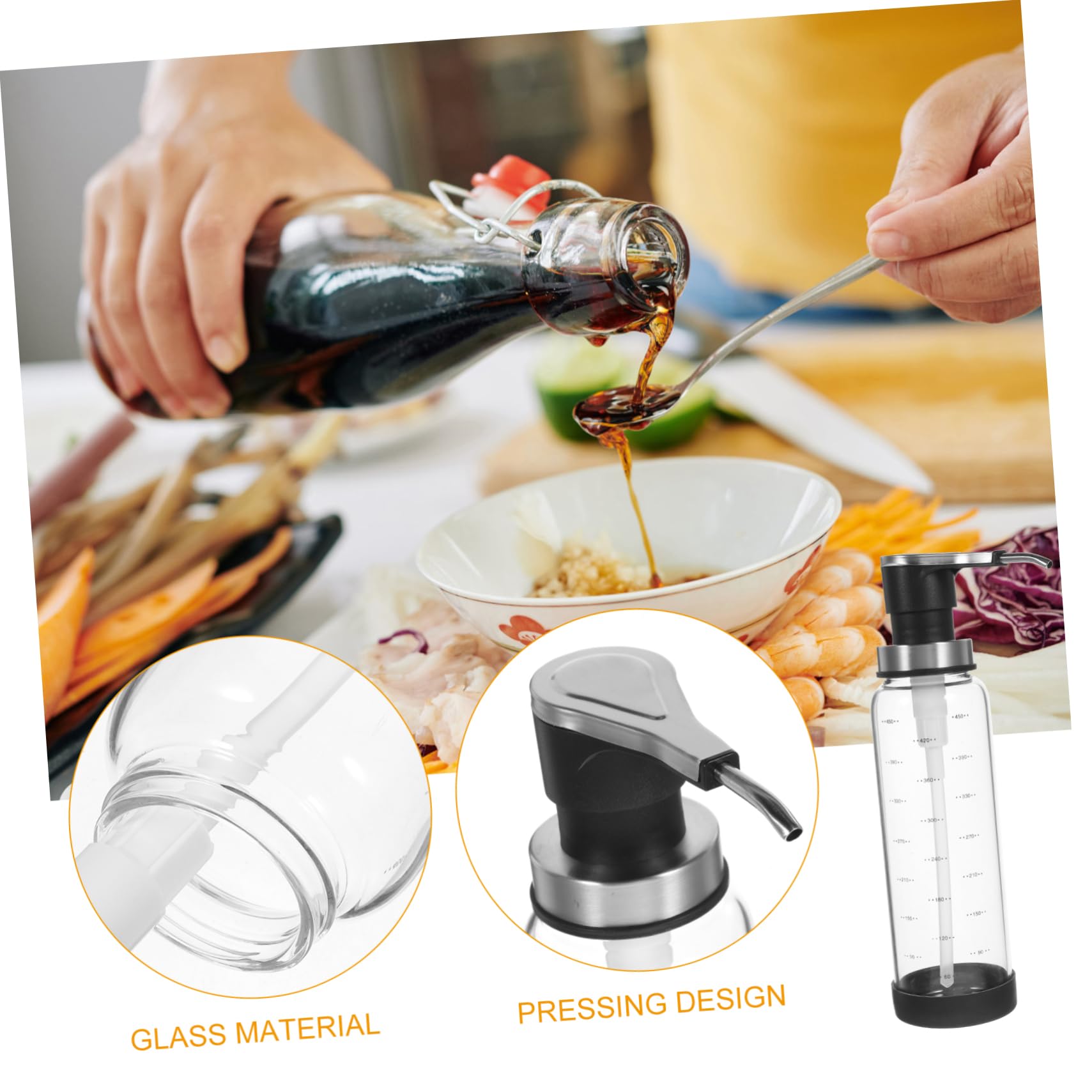 OUNONA Transparent Syrup Pump Dispenser Capacity Sturdy and Convenient for Jam Honey Sauces and More for Kitchen Use and Food Storage