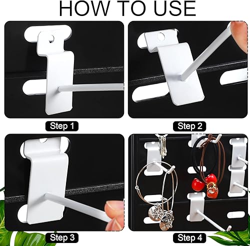 Miniatura 4 de Zhengmy 80 ganchos de pared de listones de 46810 pulgadas, accesorios de pared de listones, accesorios de pared de listones de metal resistentes,