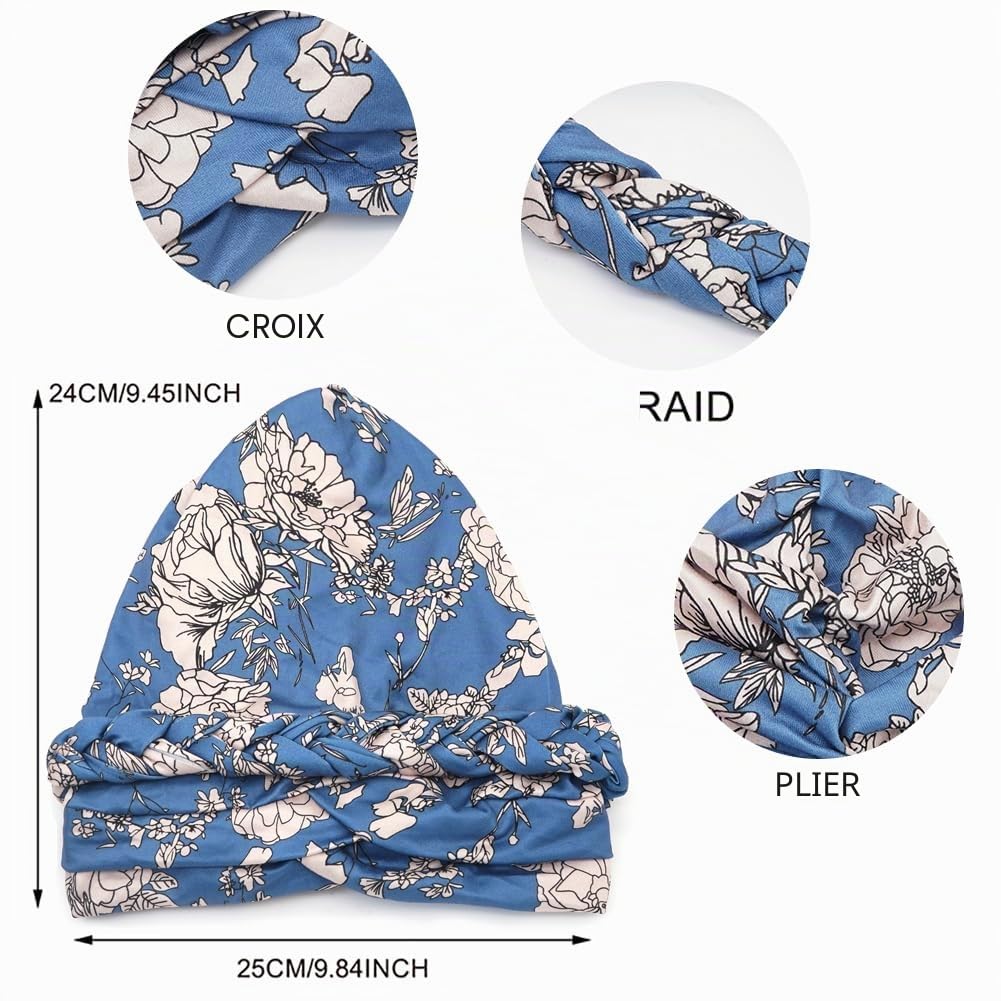 LIMHOO Turban torsadé pré-noué pour femme - Style bohème - Pour chimio perte de cheveux - Style décontracté