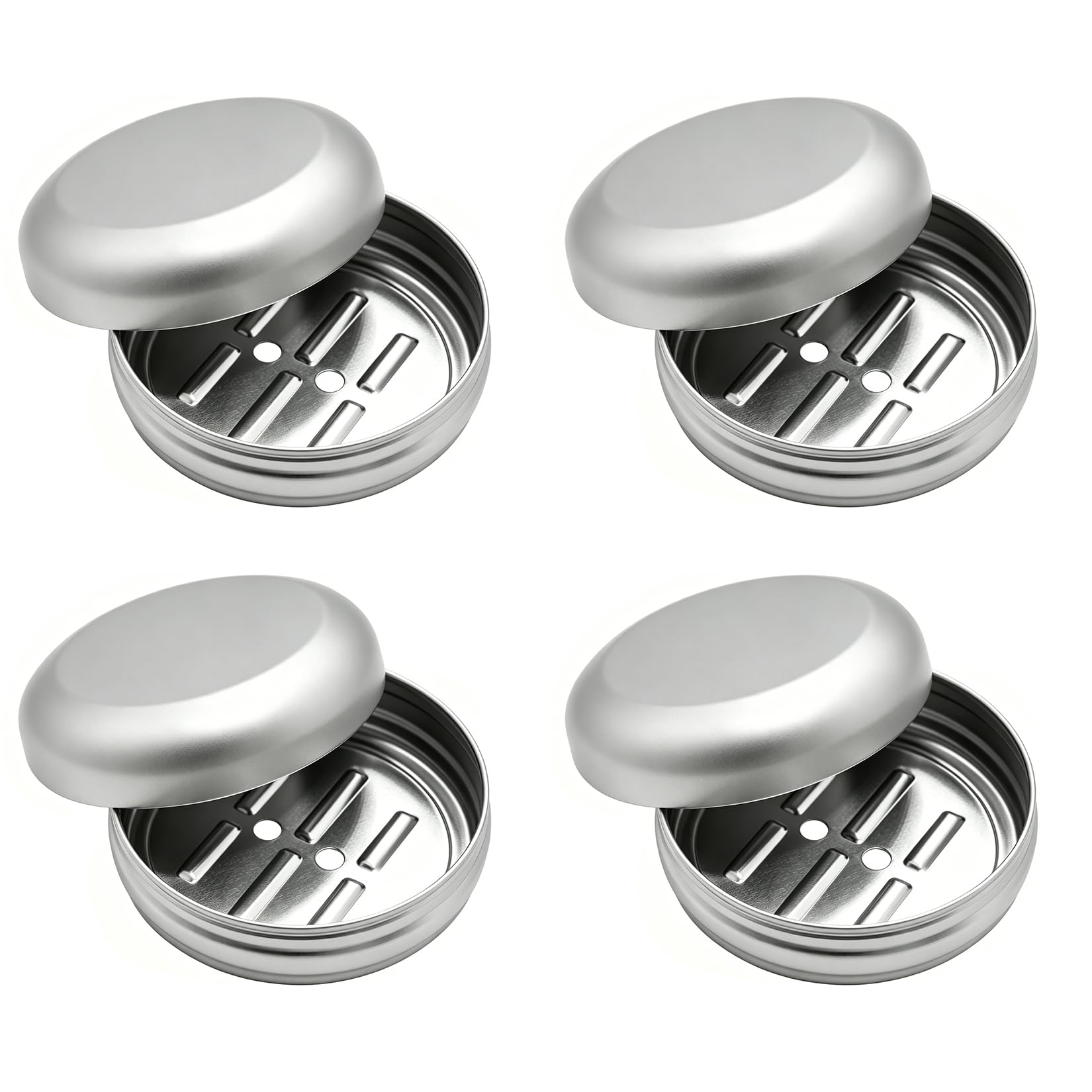 4 Pcs Travel Soap Cases, Aluminum Soap Box, 100ml, Round