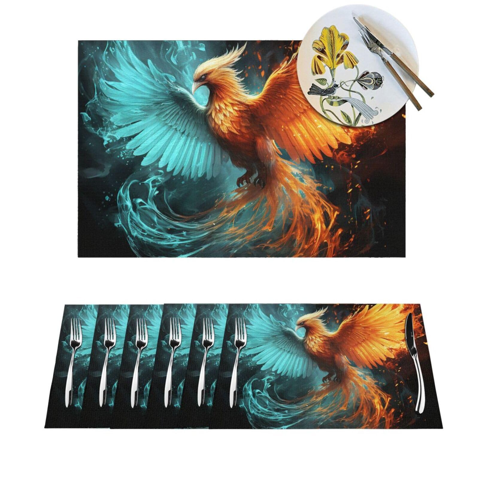 Napperon vinyle tissé phénix pour une table de salle à manger chic