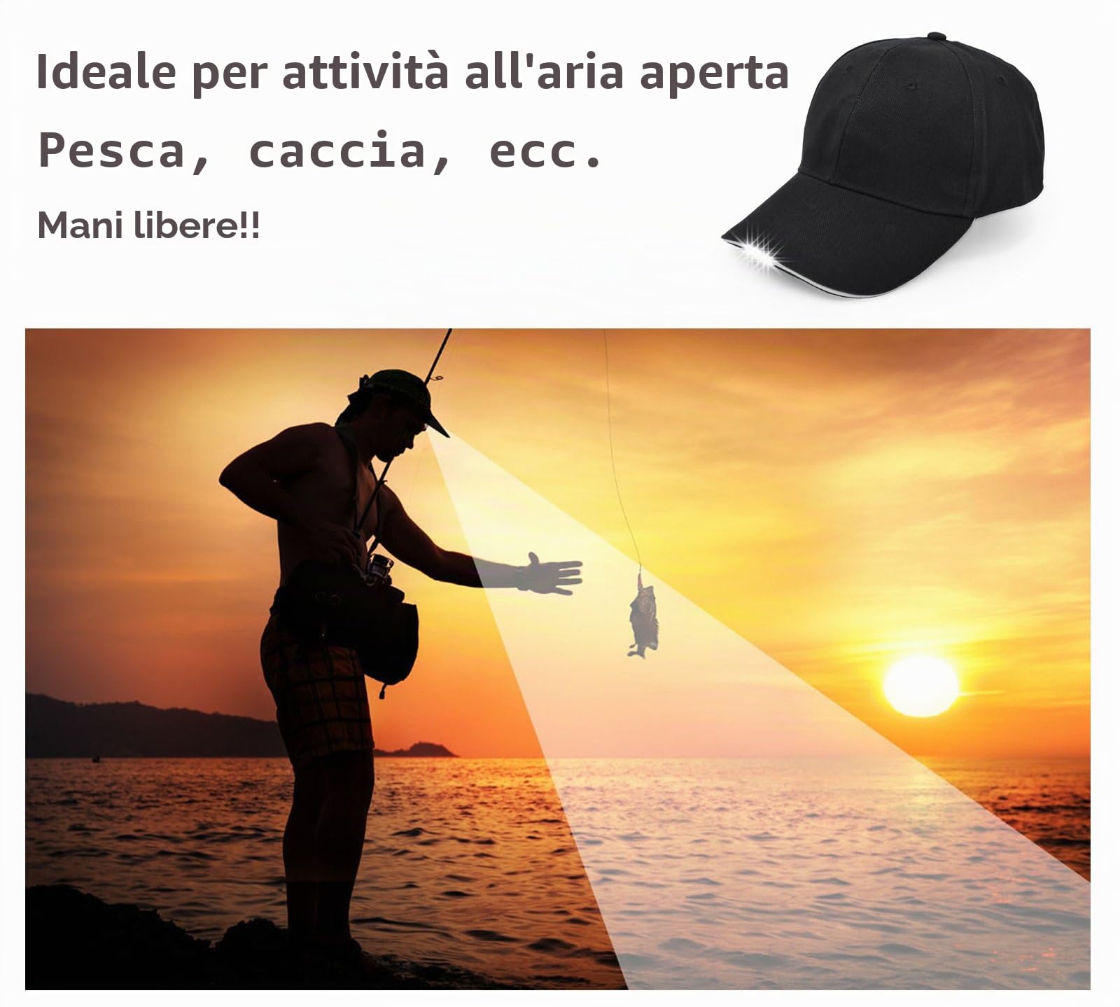 Cappello da Baseball a LED, Cappello, Barretto da Baseball Traspirante a LED Luminoso Adatto per Sport all’Aperto per Uomini e Donne, Sport Notturno, Jogging all’Aperto, Usato per Hip Hop Vacanze ecc