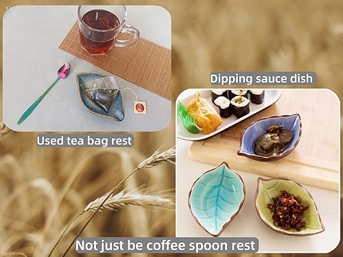 Miniatura 7 de Soporte de cuchara de café y descanso para accesorios de barra de café, soporte de cuchara pequeña de hoja para estación de café, soporte de cuchara