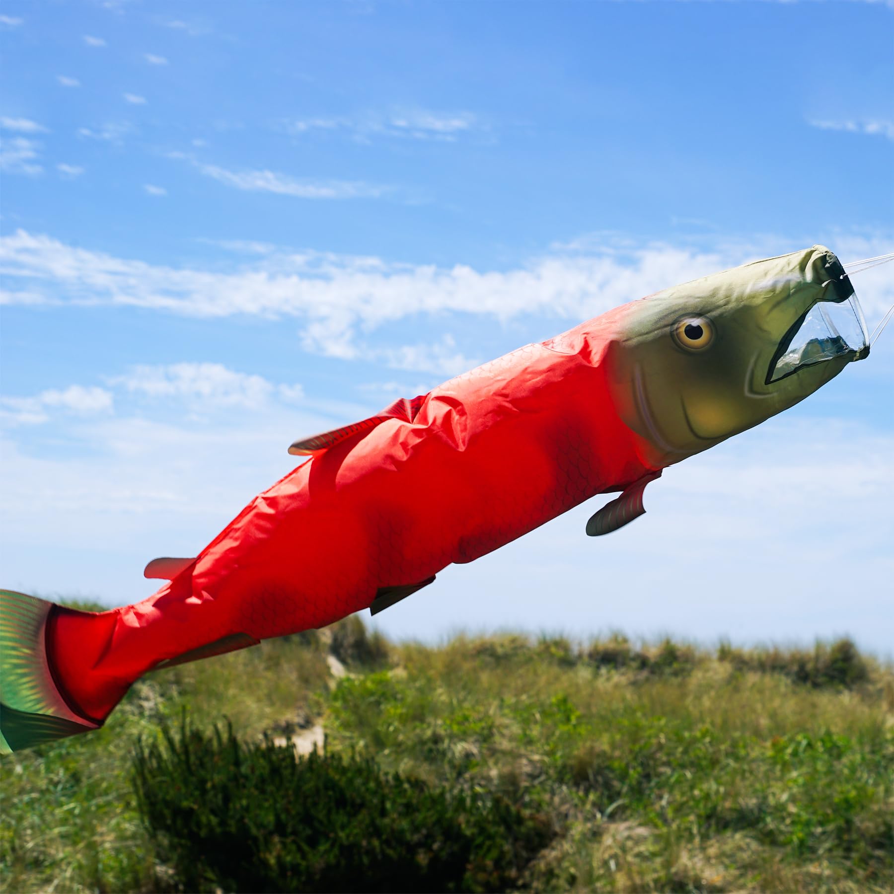 In the Breeze 5118 Sockeye Lachsfisch Windsack zum Aufhängen für den Außenbereich, 121 cm