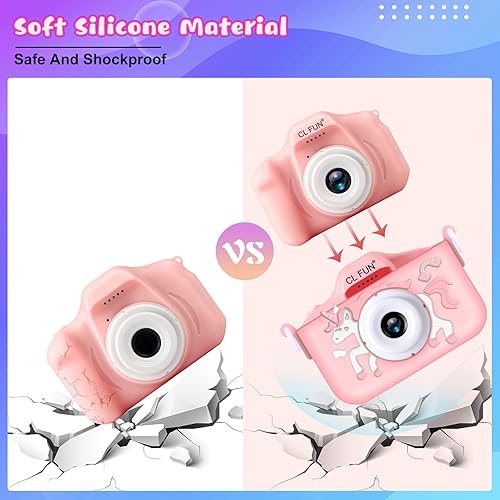 Miniatura 7 de CL FUN Kids Camera, Unicorn Camera for Kids GirlsBoys Age 3-12, Toddler Digital Video Camera with Silicone Cover, Portable Toy Camera with 32GB SD