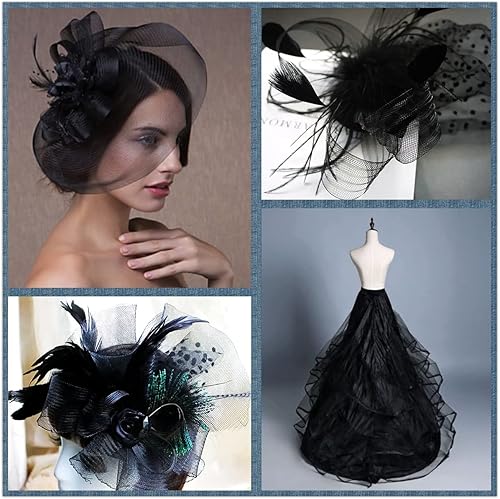 Miniatura 5 de Abbaoww Trenza rígida de crin de caballo de 2 pulgadas de ancho, 25 yardas para costura de poliéster, vestidos de boda, vestidos de baile,