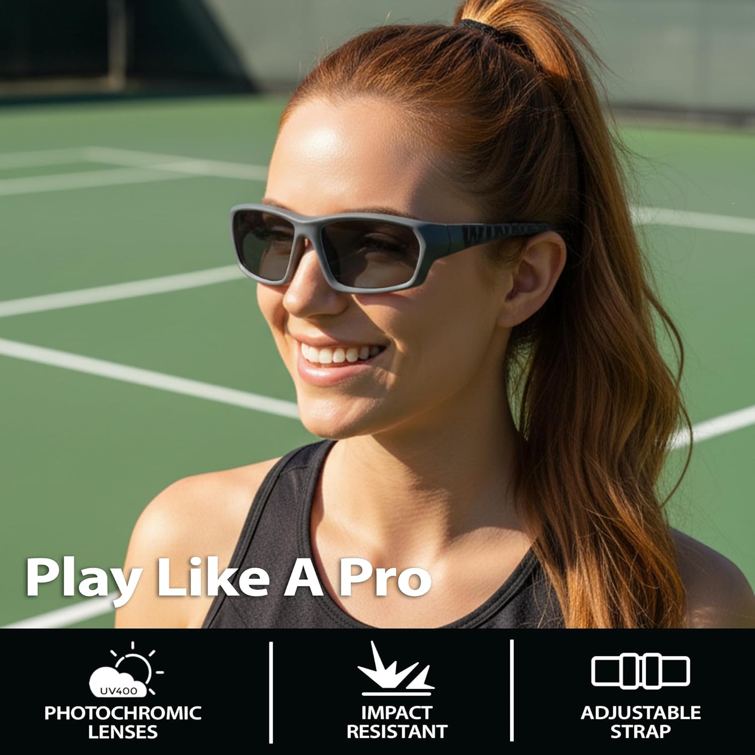 BLUE CUT Sports Protection Goggles, Photochromic Lenses Safety Glasses for Basketball, Pickleball and Outdoor Sports - Image 6