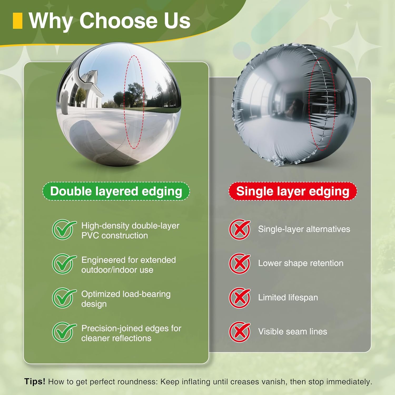 3PCS Inflatable Mirror Ball,Reusable Mirror Ball Large Event Decoration PVC Disco Balls for Party,Concerts,Stage,Wedding Decorations(Silver, 3pcs:19.7In+31.5In+47.2In+Pump)