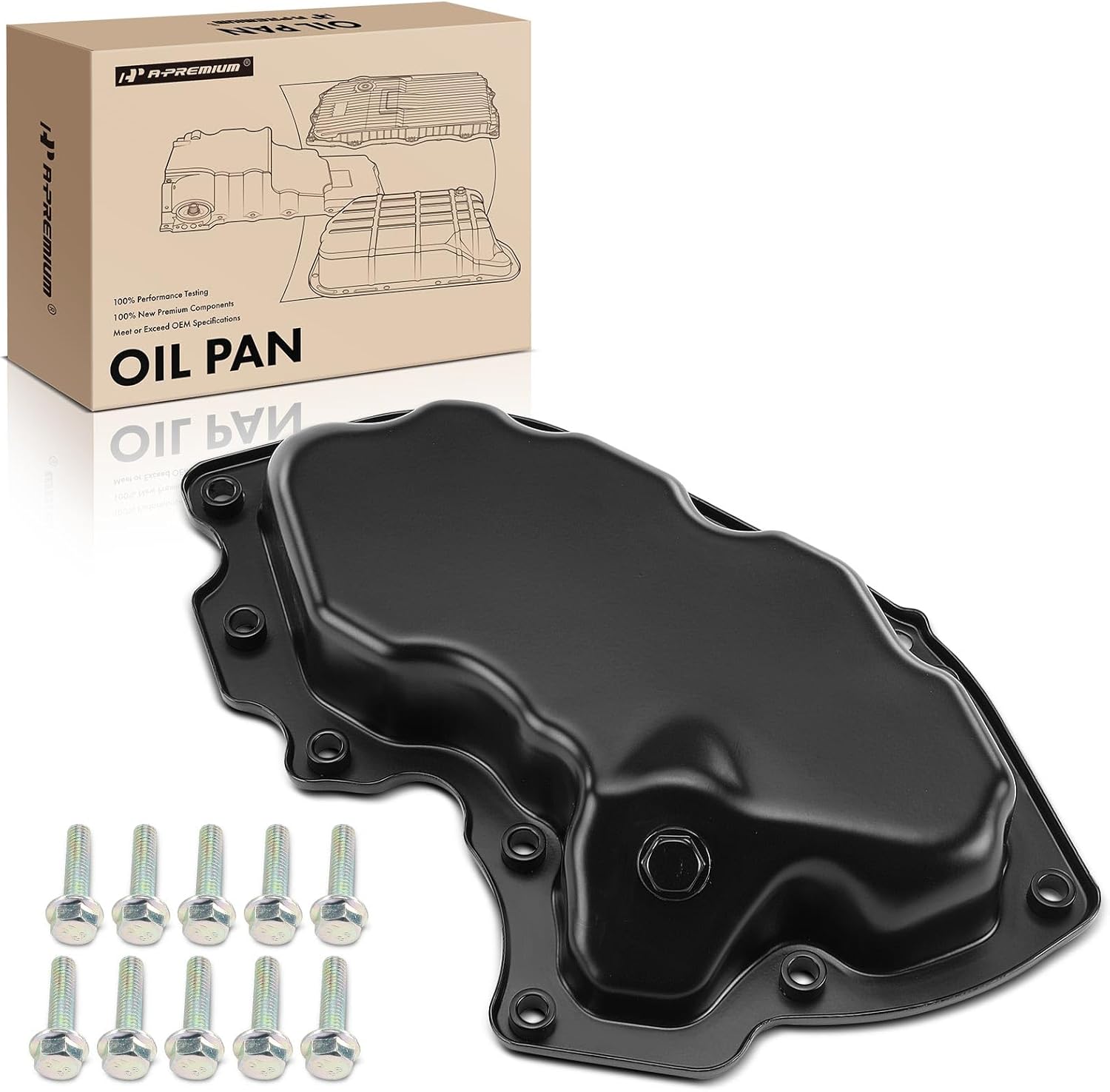 A-Premium Lower Engine Oil Pan Sump with Drain Plug & Bolts, Compatible with Chevrolet Equinox 2018-2024 & GMC Terrain 2018-2024, 1.5L, 4WD Only