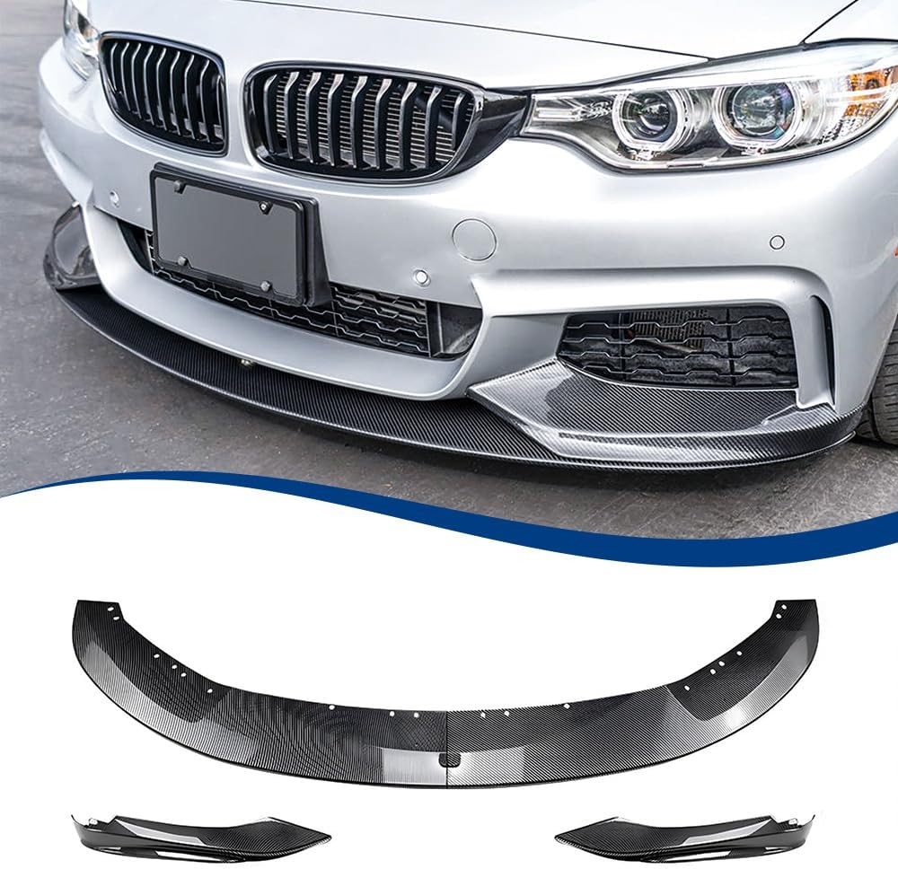 Carbon Fiber Pattern Front Lip Compatible with (2014-2020) 4-Series F32 F33 F36 with M-Sport Bumper Model ABS Splitter