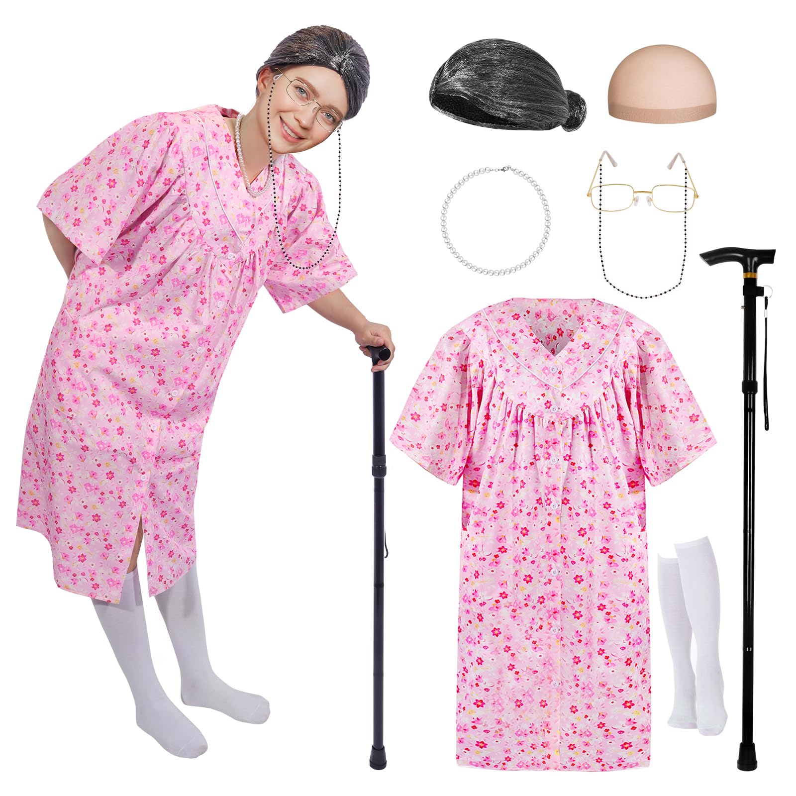 knee length dresses for ladies Lounging Old Lady Costume