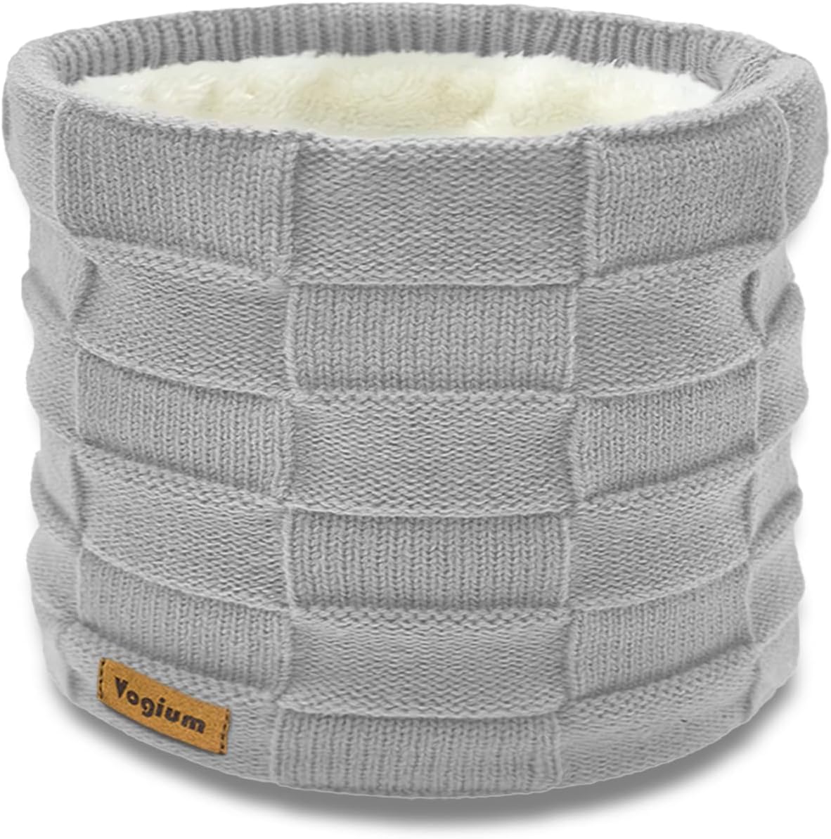 Adults Knit Thermal Neck Warmer Gaiter | Windproof Fleece-Lined Face Mask | Unisex Winter Scarf for Work & Ski Gear