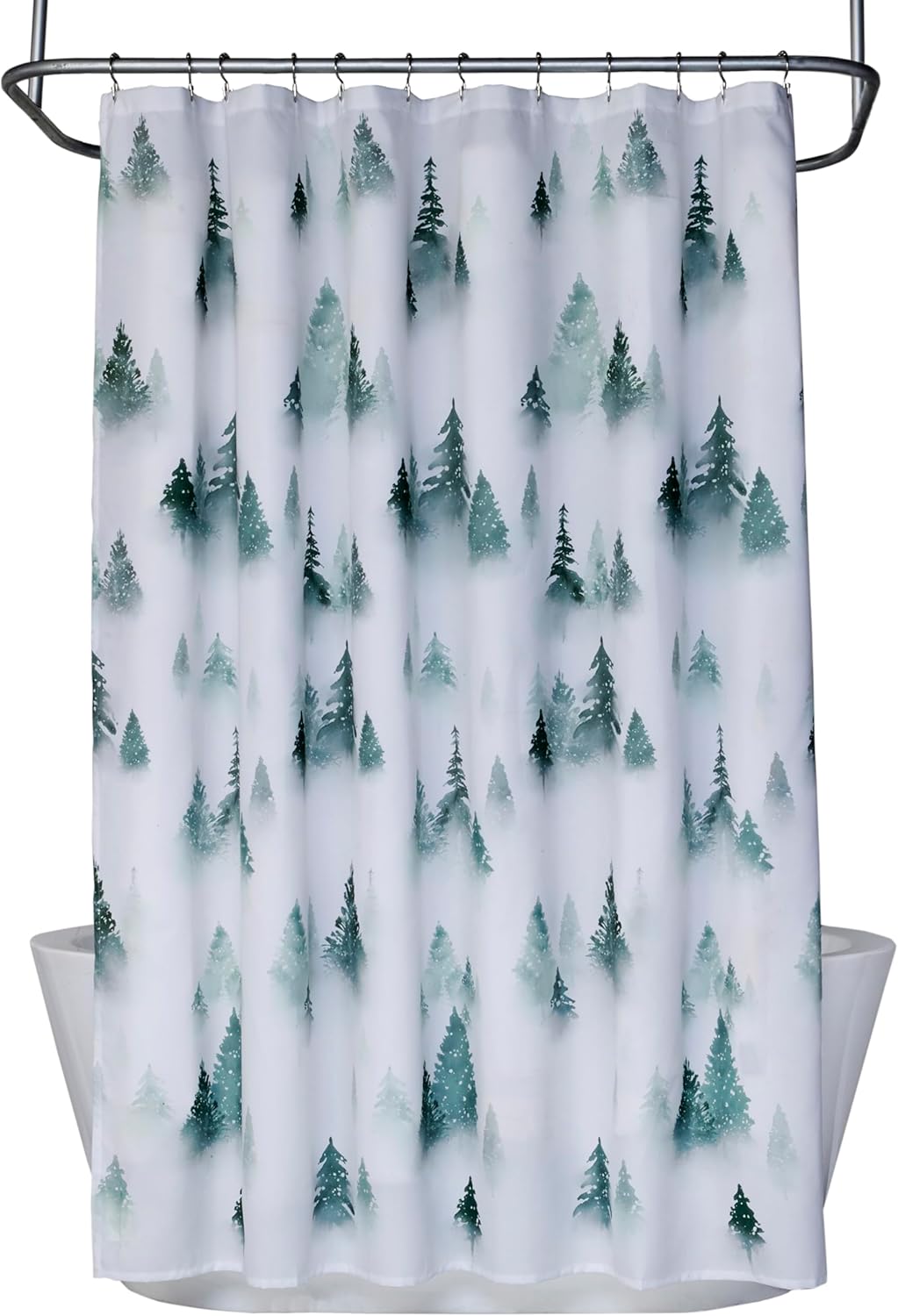 SKL Home Christmas Winter Pines 100% Cotton Rug, Plush & Absorbent, Slip-Resistant, Green