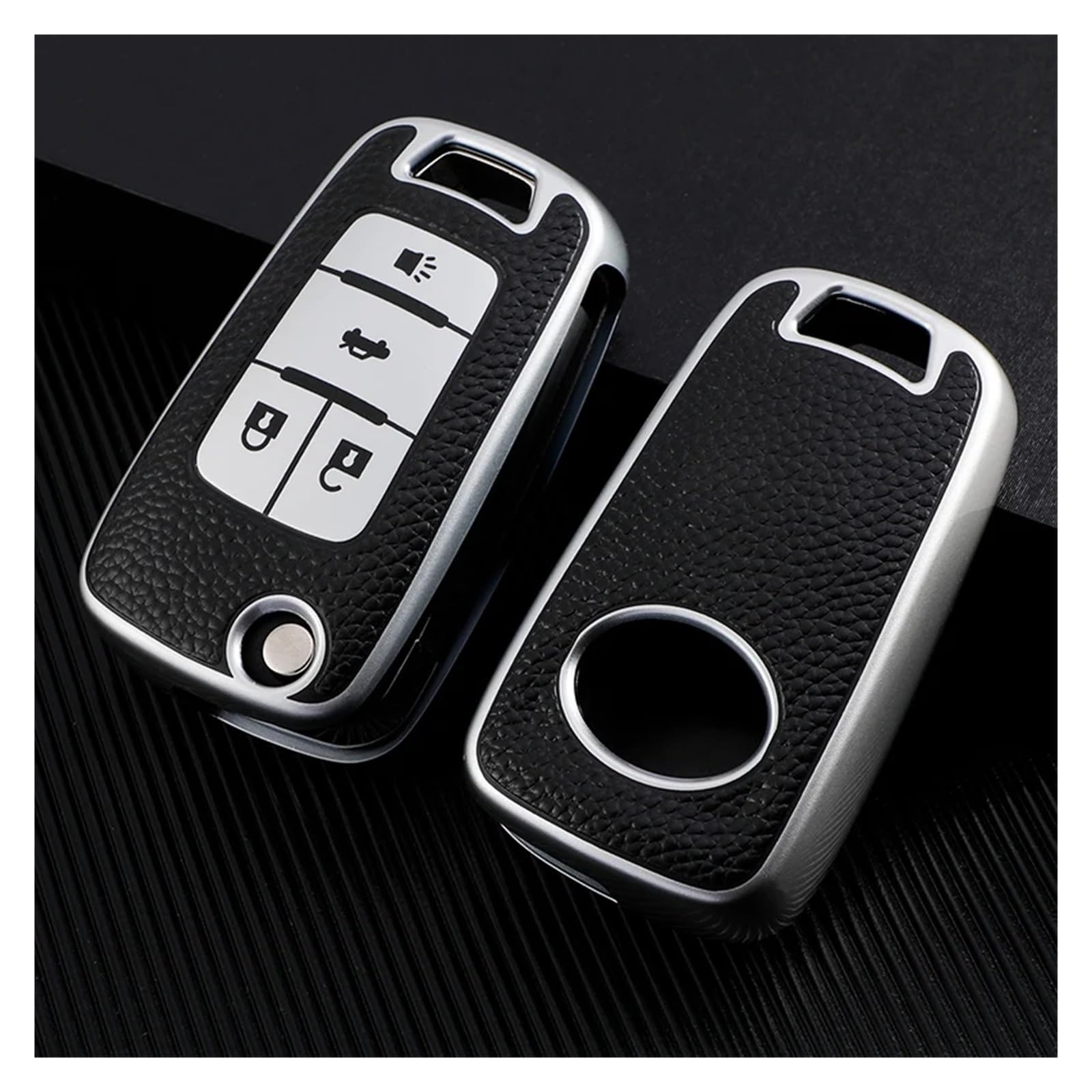 Pokrowiec na kluczyk samochodowy do Chevroleta Cruze Aveo Trax Malibu Opel Astra Corsa Meriva Zafira Antara J Samochód 3/4 przyciski Flip Key Cover Case Shell Bag (3 przyciski srebrne)