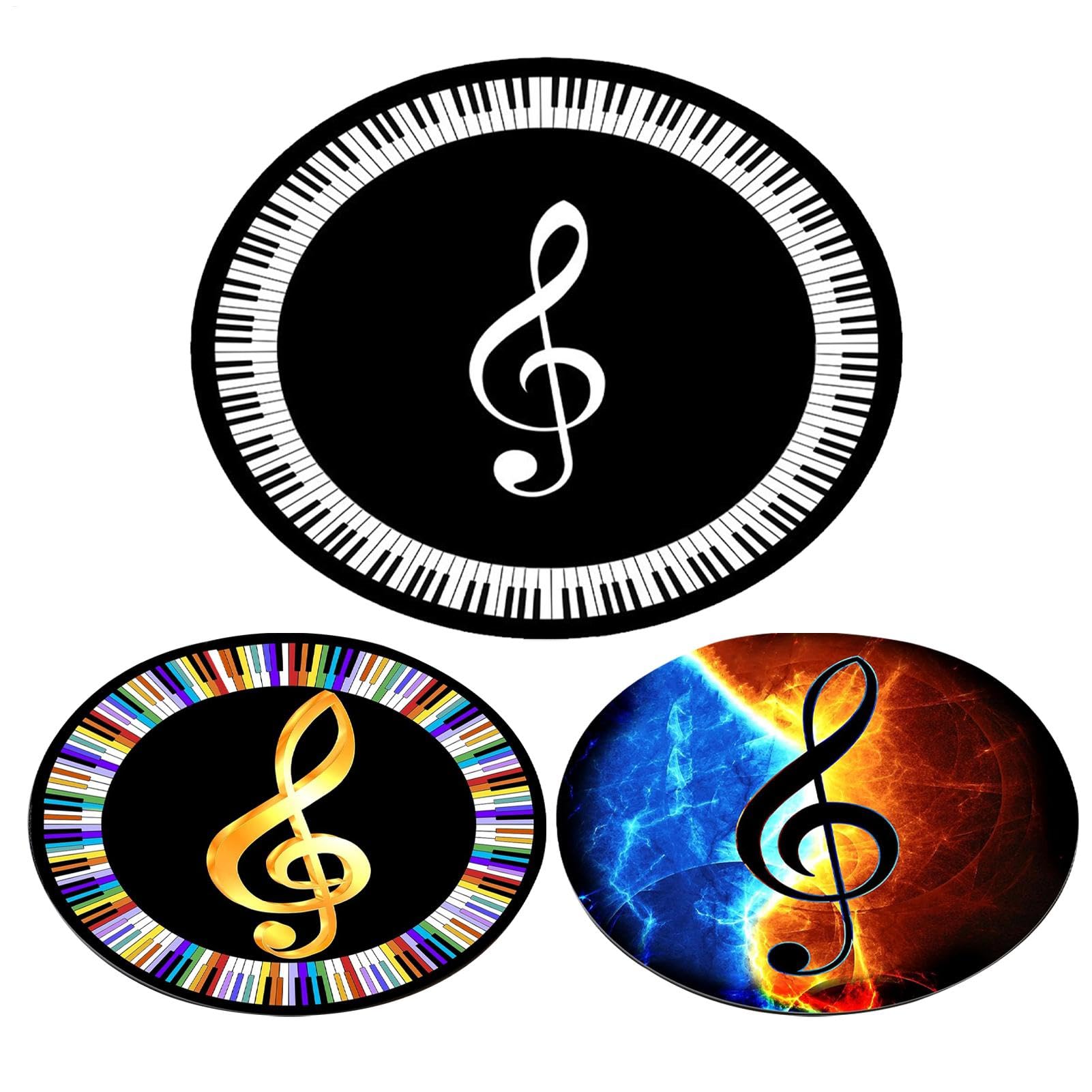 Jazz Drum Carpet, Bass Drum Round Printed Pad, 140cm/55.12 Inches, Stylish Non-Slip Sound Absorbing Rug, Musical Instruments Floor Mat, Music Lovers or Beginners