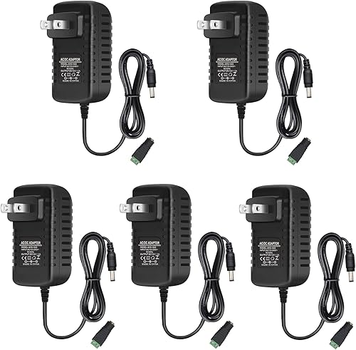 Fuente de alimentación LED de 12 V 2 A, fuente de alimentación de adaptador de CA de 24 W, transformador de CA de 100-240 V a 12 V CC, fuente de