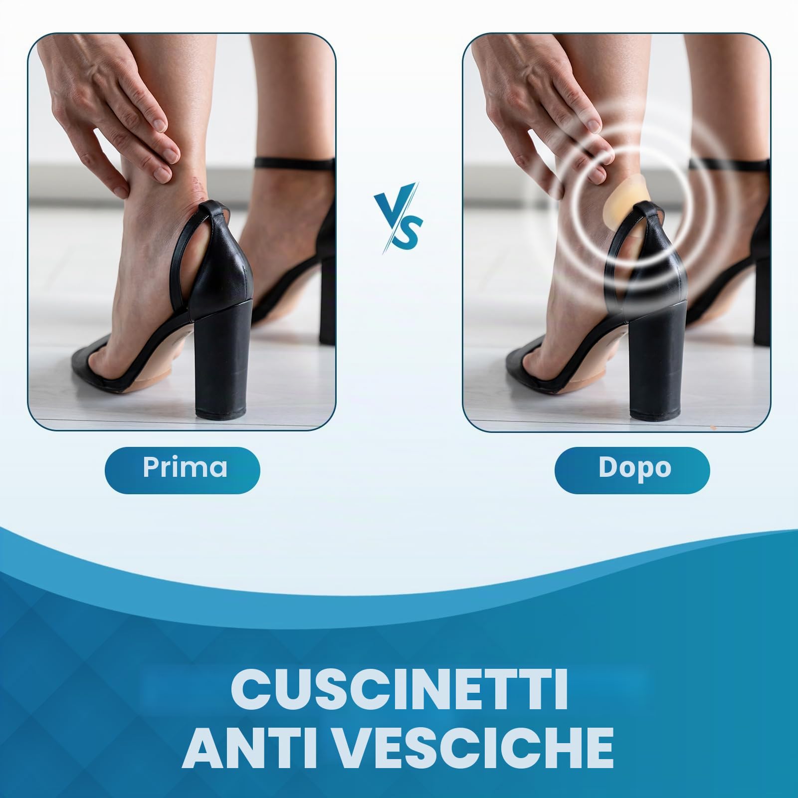 Bende per vesciche in gel, 21 pezzi, bende idrocolloidali per piedi, cuscinetti per vesciche, adesive resistenti all'acqua per tallone, dita dei piedi, bende per prevenzione e comfort