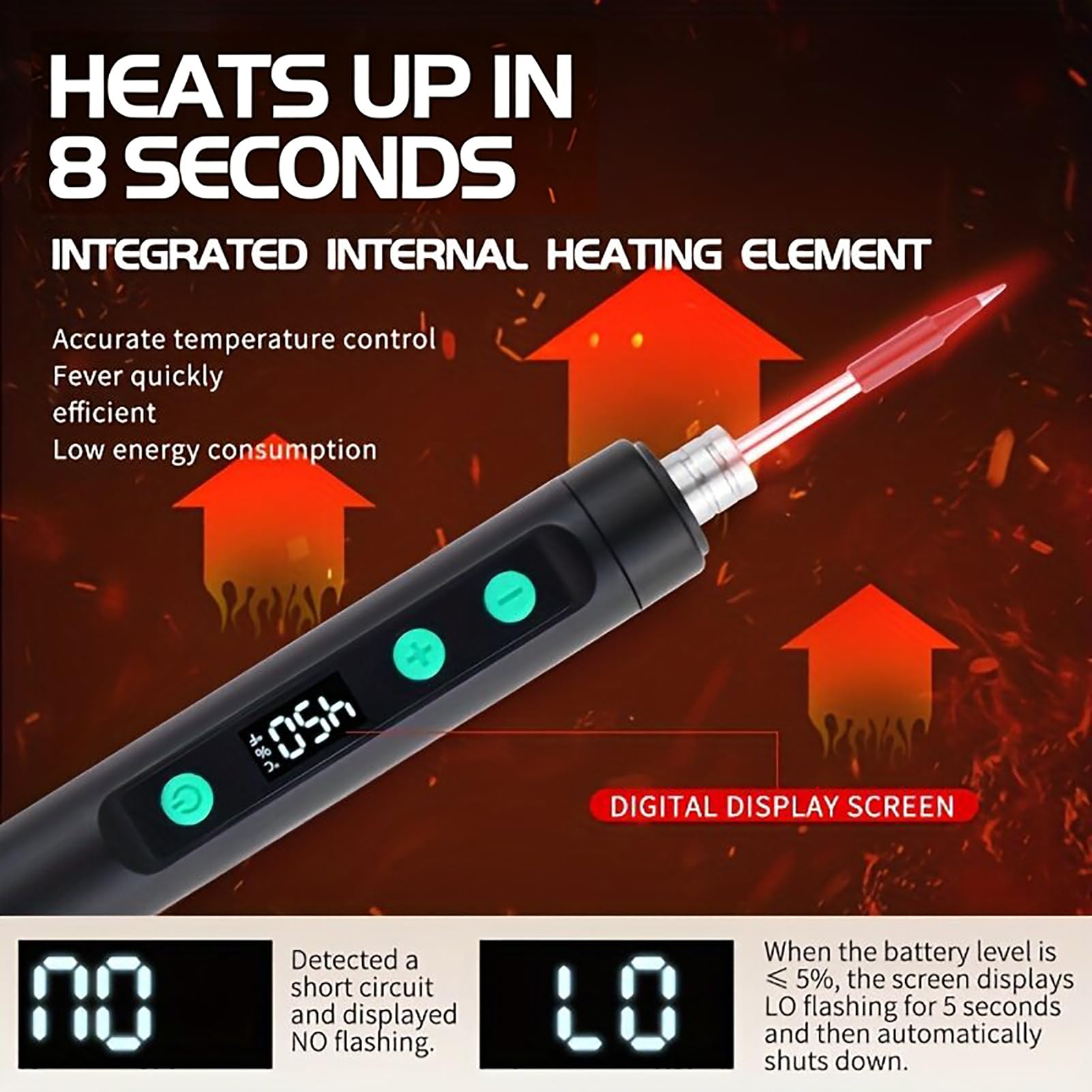 Kit penna per saldatura cordless, USB 10 in 1, batteria da 1100 mAh, per la