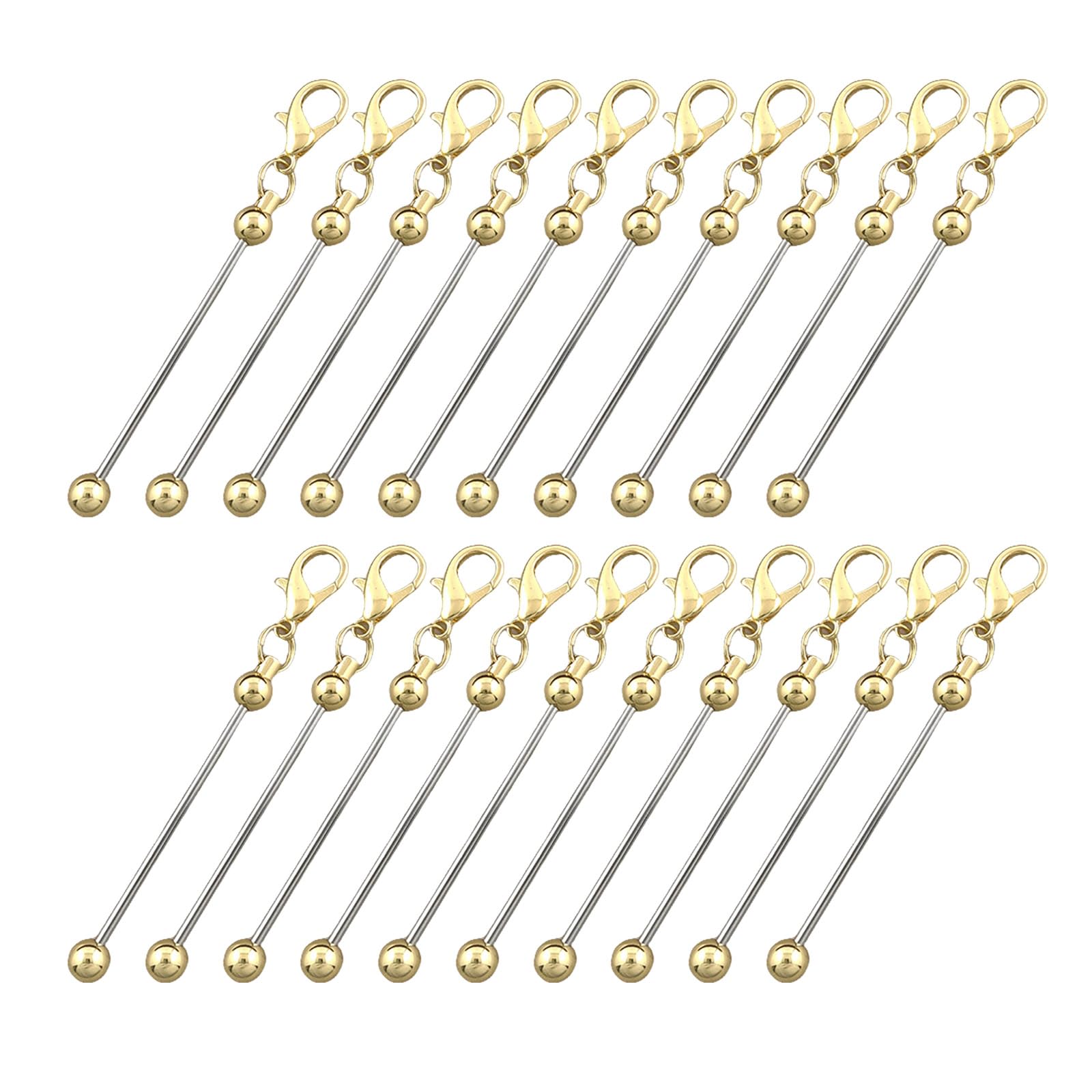 HZBB Multipurpose 20 Pieces Metal Rods Charm for Earrings and Necklaces Jewelry Making Stylish Sturdy Tone with Eye Pins Teens Crafting Project