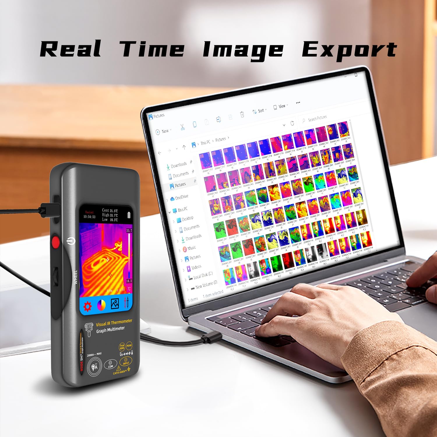 BSIDE SH7 Multimetro Termocamera con Obiettivo Macro e 3,98″ Touch Screen Camera Termica 320x320 Risoluzione IR & Multimetro digitale 20000 Conteggi TRMS per PCB Elettronica Industriale Perdite