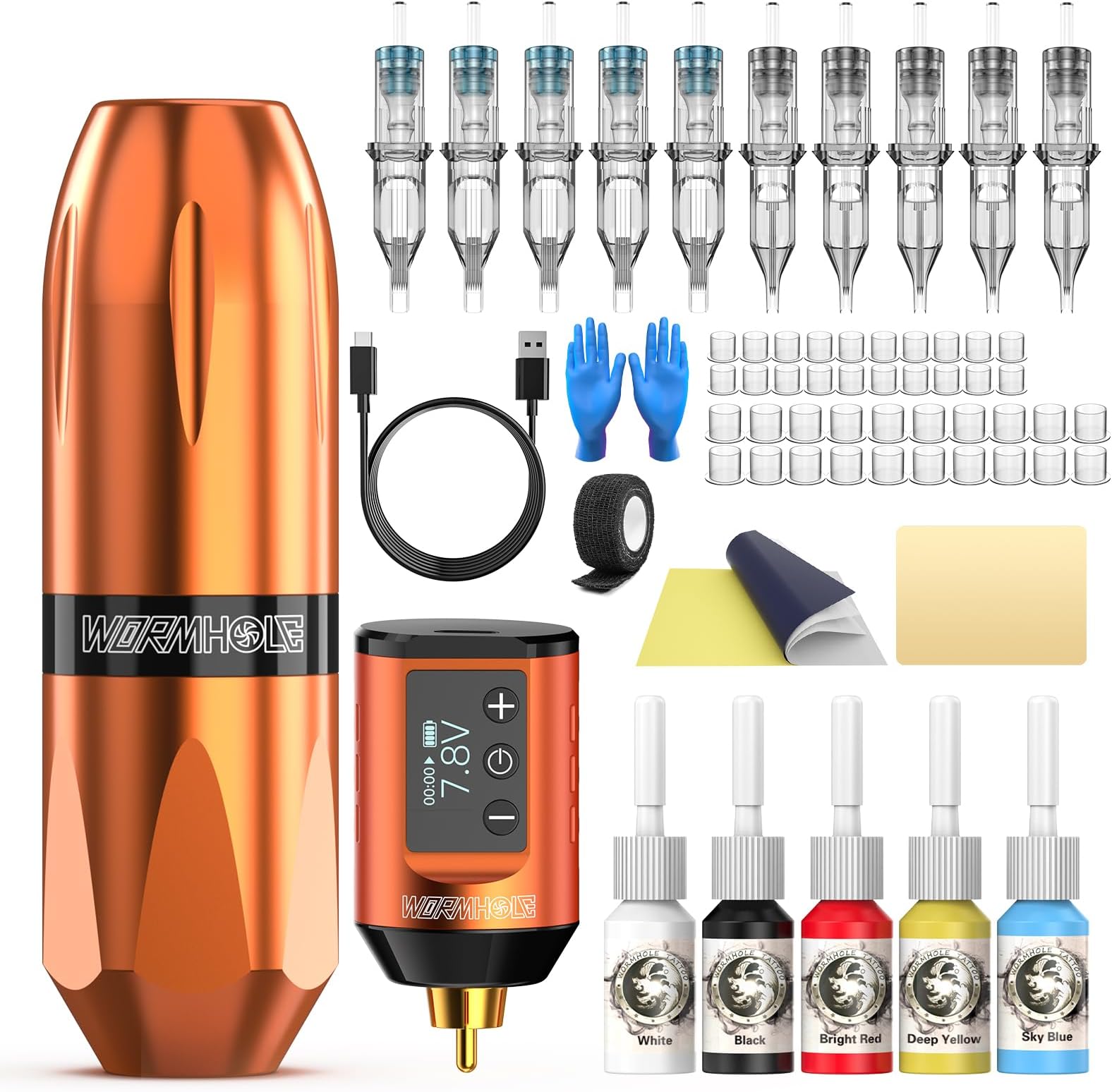 Wormhole Tattoo Kit,Wireless Tattoo Pen Kit, Tattoo Machine