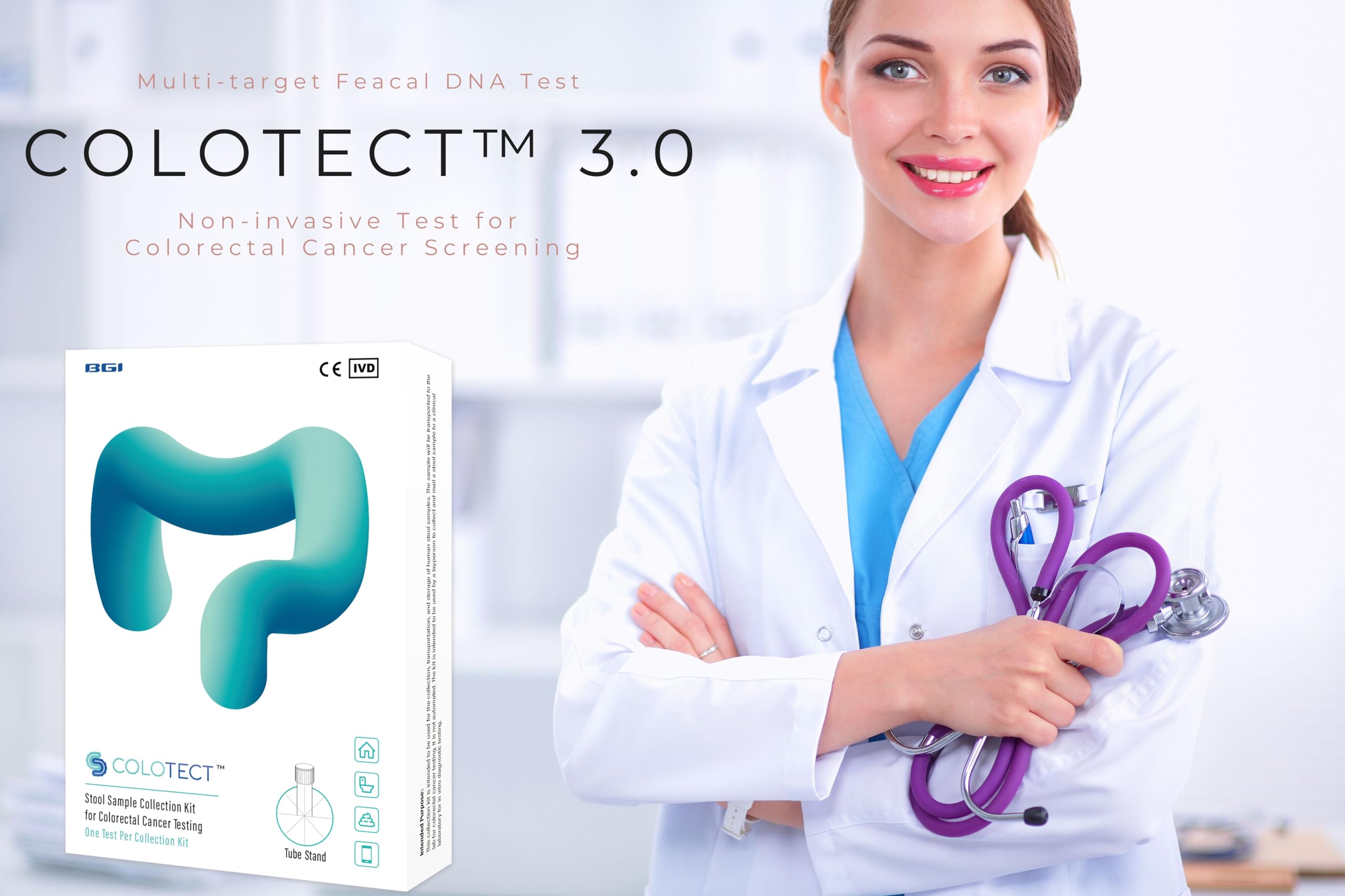 COLOTECT™ 3.0 Test non invasivo per lo screening del cancro del colon-retto, screening del cancro intestinale, rilevamento di polipi precancerosi. Kit di raccolta delle feci e analisi e risu