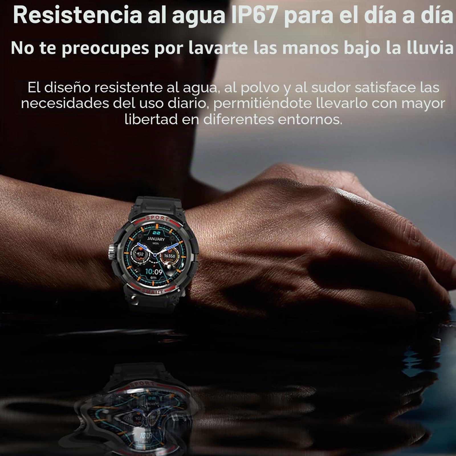 Reloj Inteligente 2 en 1 con Auriculares, Pantalla táctil HD de 1,43 Pulgadas, rastreador de Actividad física con Monitor de sueño de frecuencia cardíaca de oxígeno en Sangre(Black)