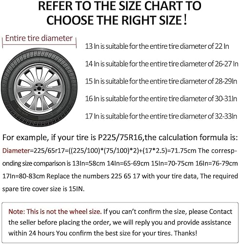 Miniatura 4 de Amfor Cubierta de neumático de repuesto de 28-29 pulgadas, ajuste universal para Jeep, SUV, RV, remolque, camión, impermeable, a prueba de polvo,