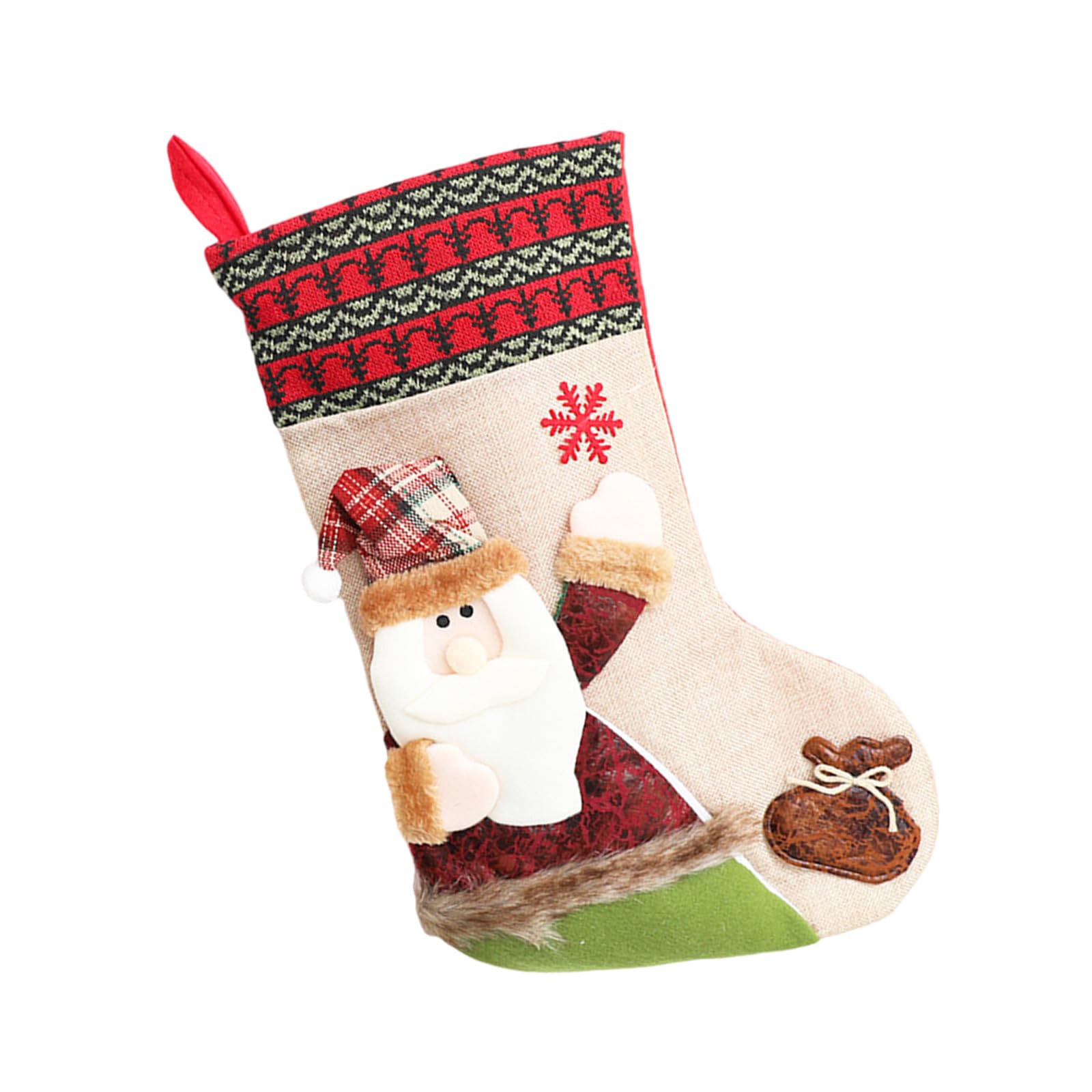 Yhplxyuus Christmas Theme Stocking Large Capacity Hanging Candy Present Bag Santa/Snowman/Deer Sock Festival Mantels Accessory Large Capacity Stocking