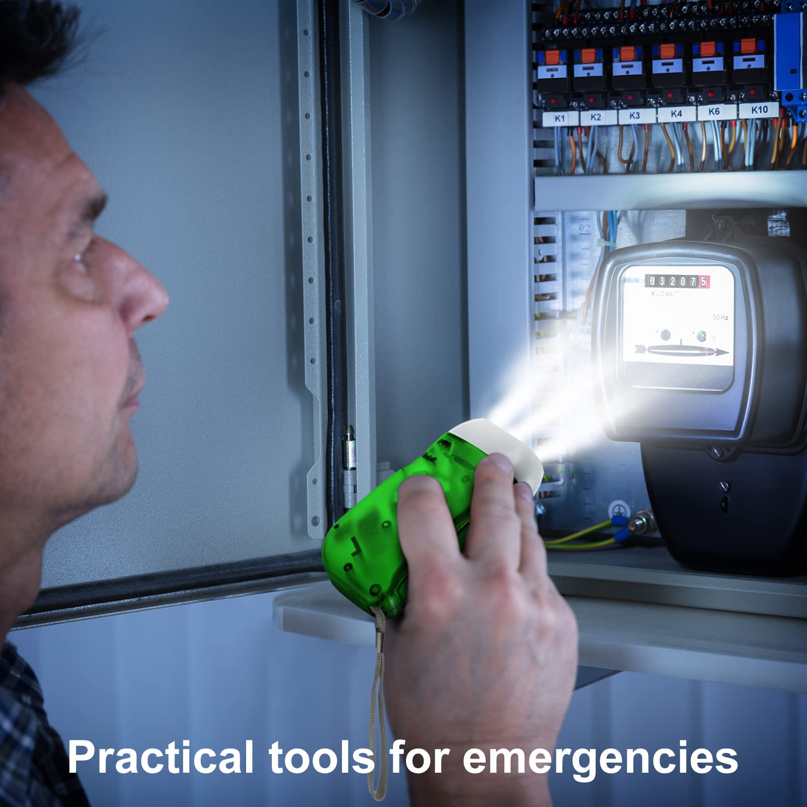 48 Pcs Hand Crank Flashlight No Battery Required Torch Light