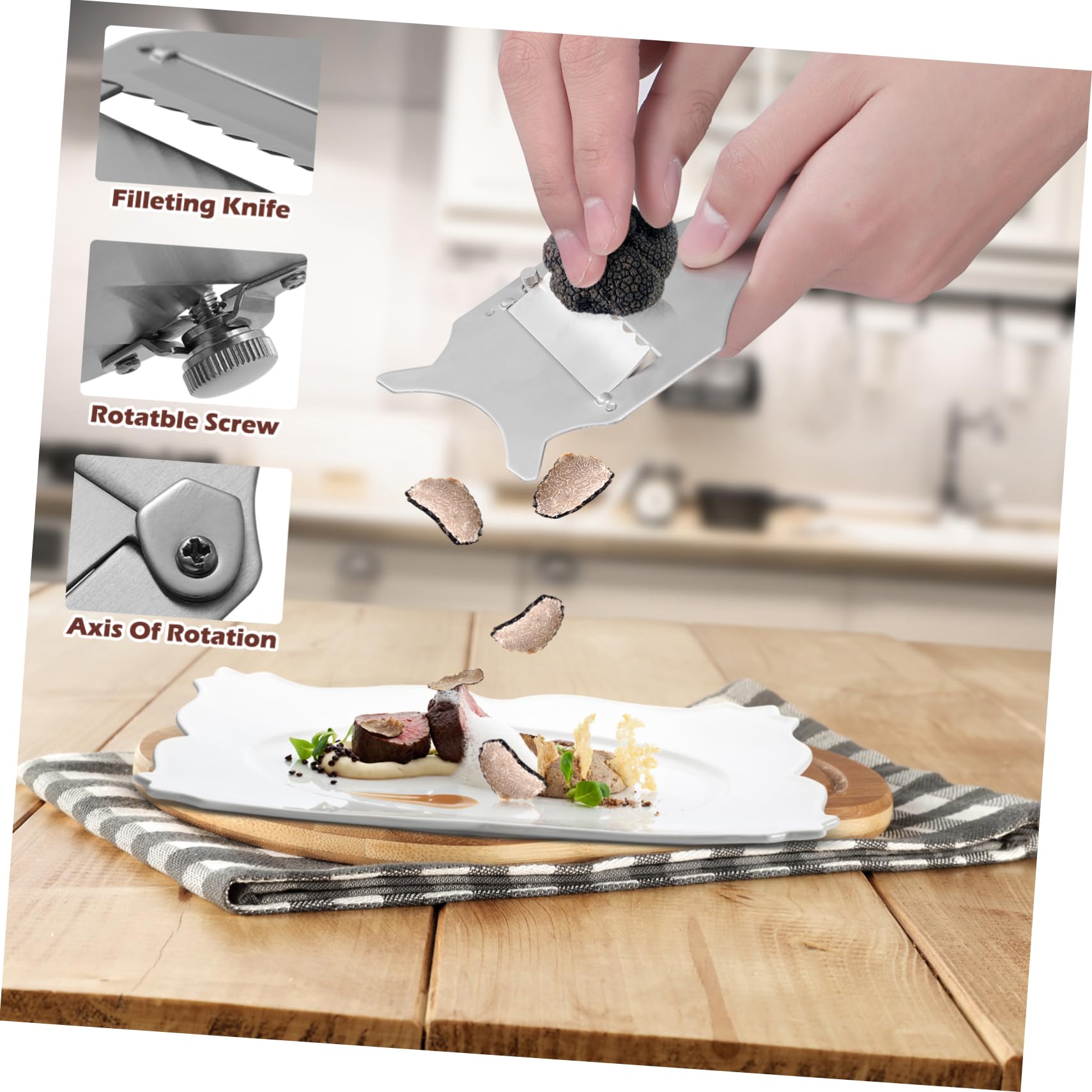 Zerodeko Pelapatate per Tartufo in Acciaio Inox Argento, Utensile