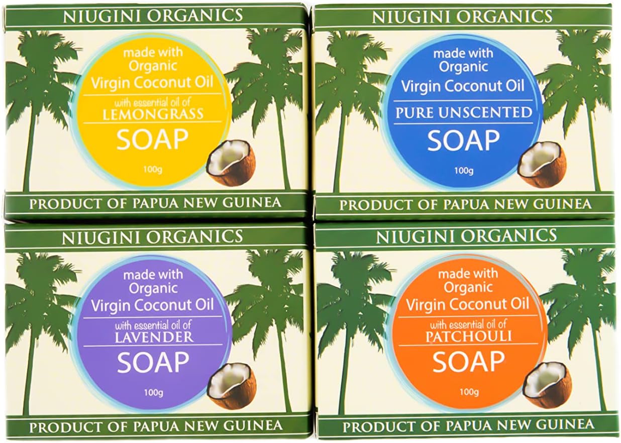 Antibacterial Organic Natural Vegan Soap Bar - Anti-Bacterial Coconut Soap - Nourishing Hand Soap - 100% Natural Soap - Soap Gift Set - Mixed Soap Set (4x1 Taster Pack)