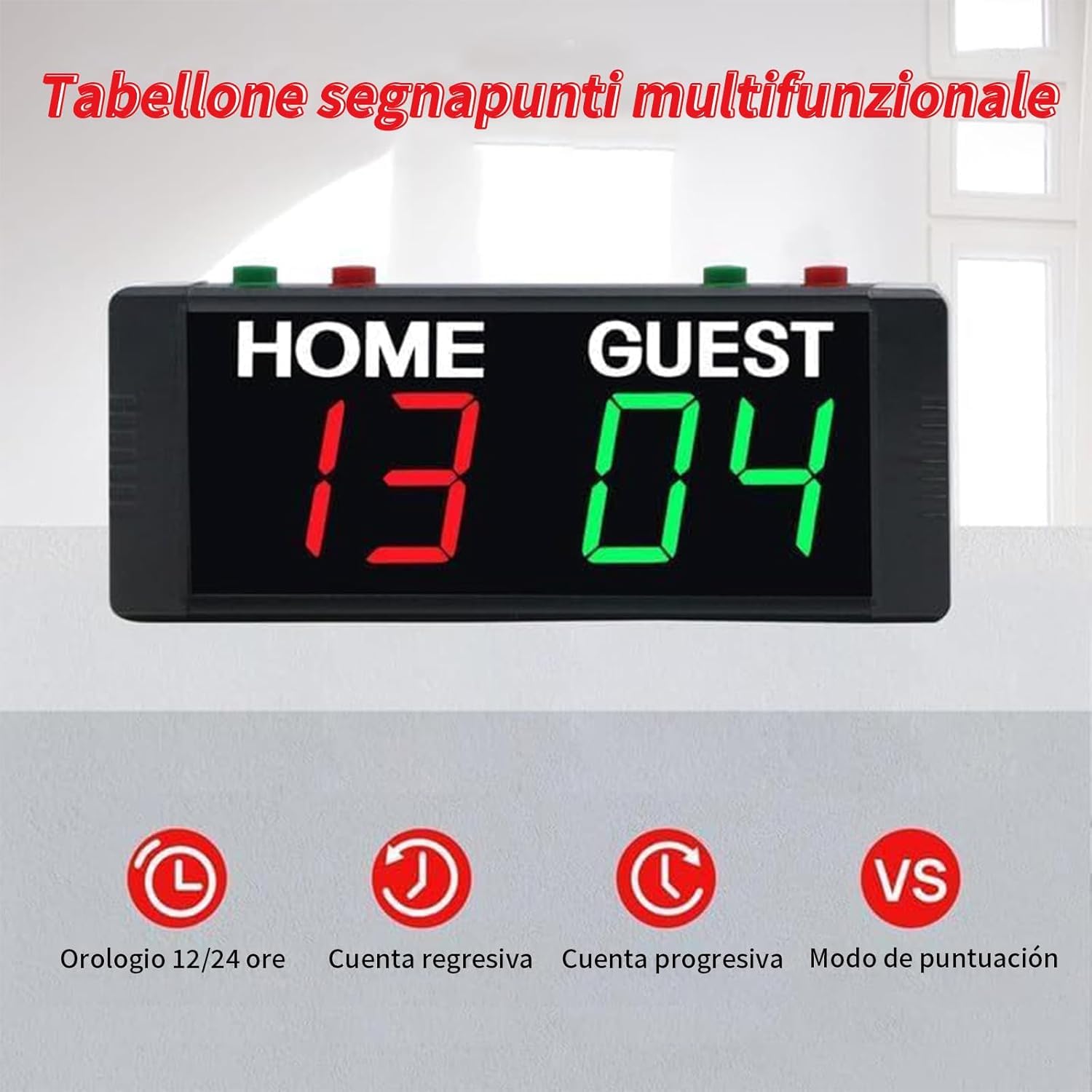 Tabellone Segnapunti Digitale, Tabellone Segnapunti Elettronico con Treppiedi per Baseball, Pallavolo Sportivo Indoor e Outdoor