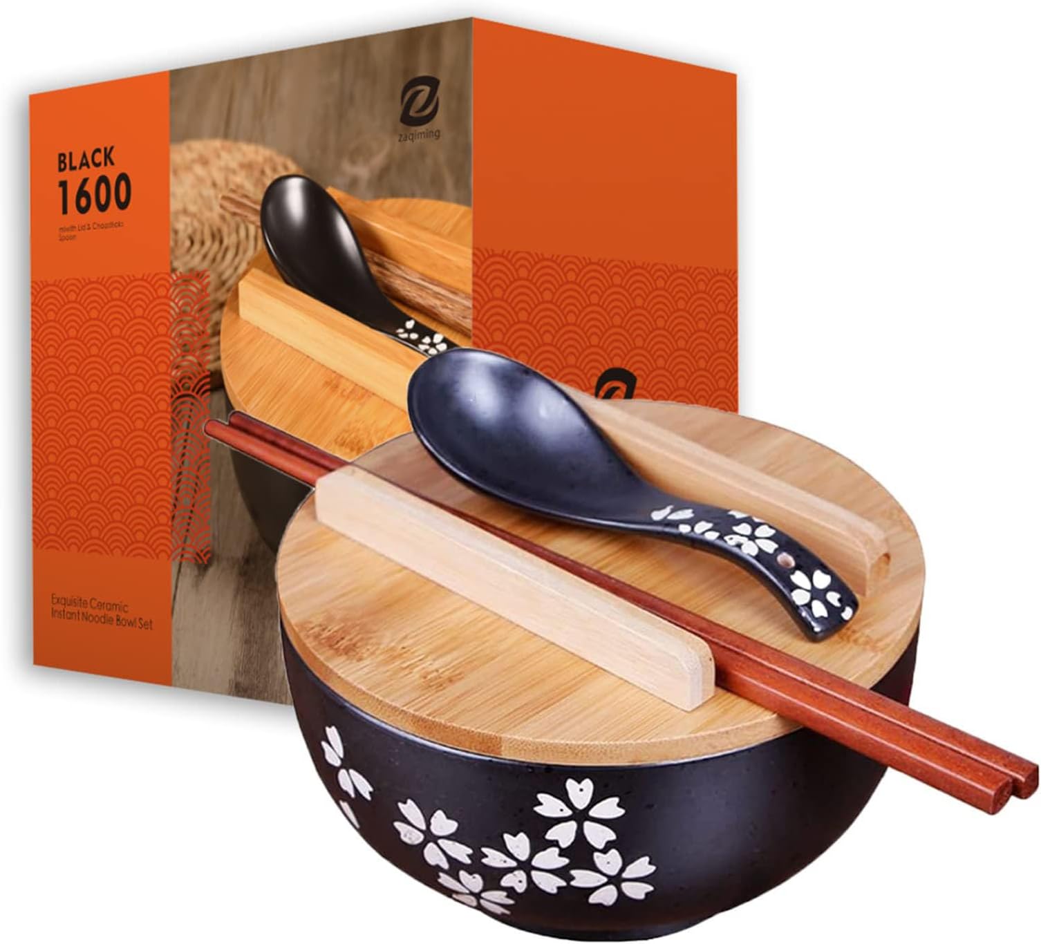 Sasha - Lot De 4 Bols Japonais à Soupe Et Riz - Traditionnels Rouge/noir - Neufs