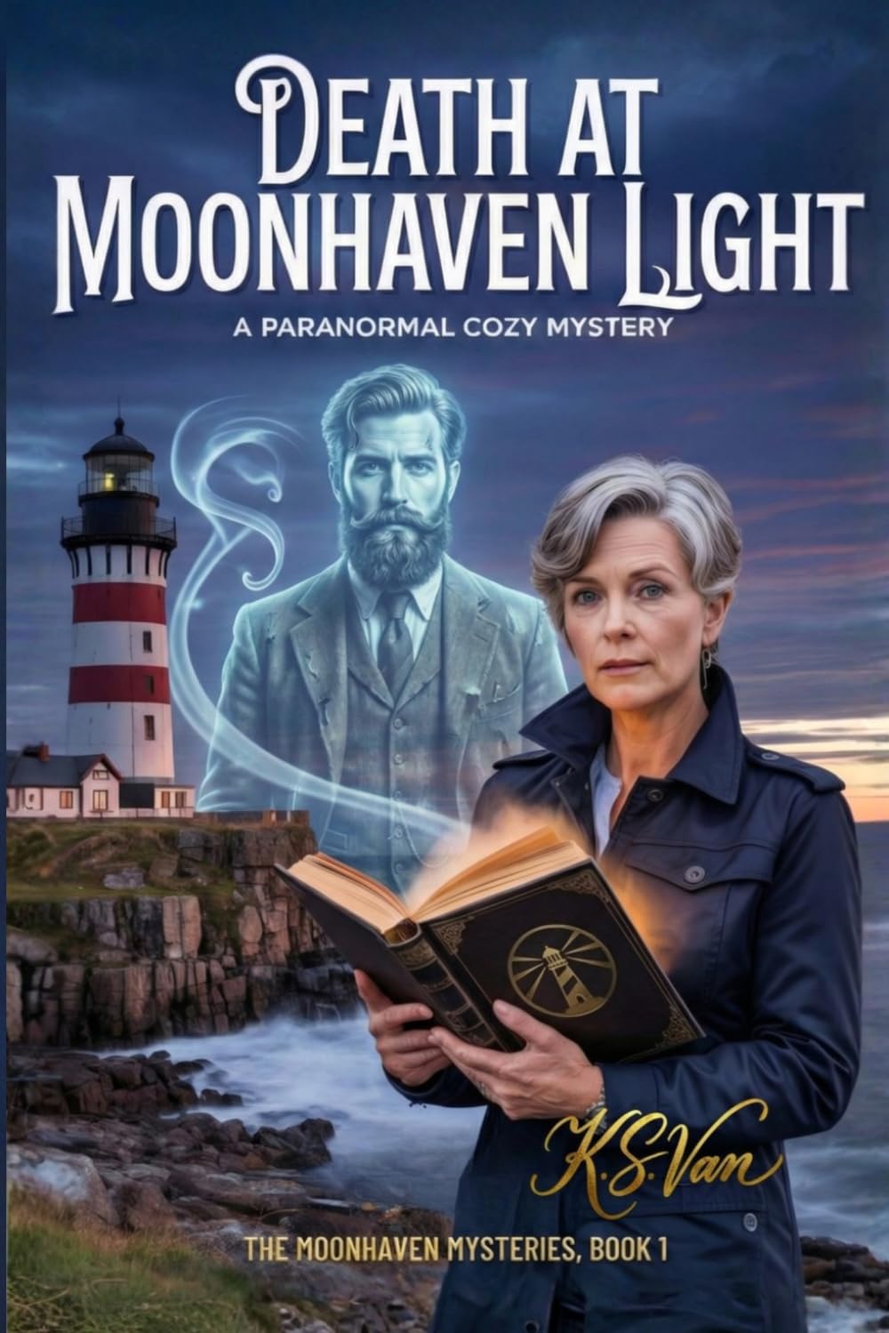 Death at Moonhaven Light: A Retired Detective Paranormal Cozy Mystery (The Moonhaven Mysteries)