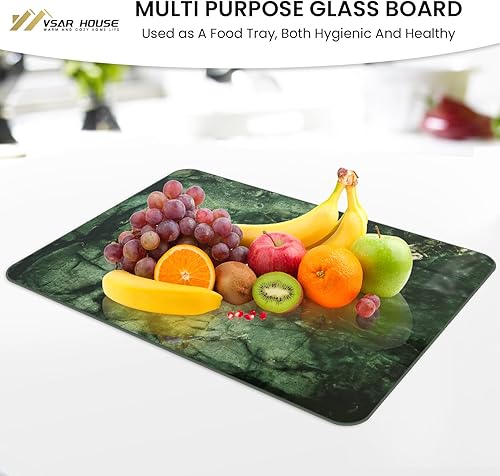 Miniatura 10 de VSAR House Tabla de cortar de vidrio templado para cocina, tabla de cortar transparente de 16 x 12 pulgadas para encimera, tapete de cocina