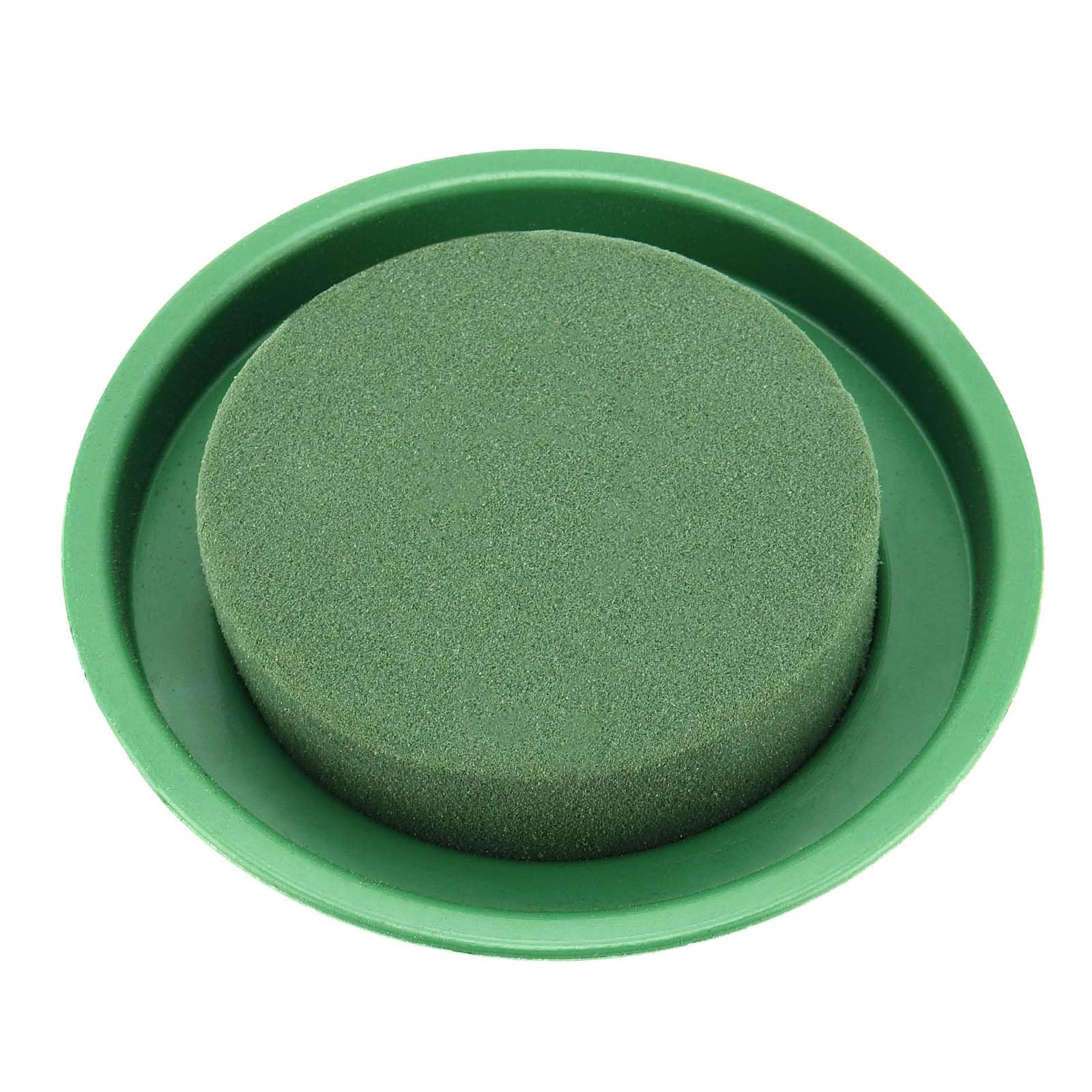 8 Cilindri in Spugna per Fiori con Base Rotonda, 8 x 4 cm, Schiuma Floreale Verde per Composizioni Floreali, Matrimoni e Fioristi