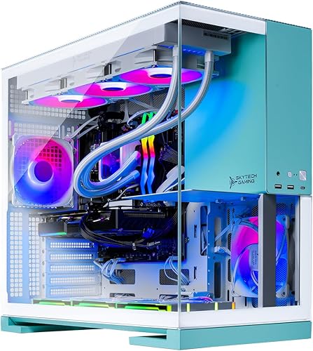 Skytech Gaming Aqua Desktop PC, Intel Ultra 9 285K 3.7 GHz(5.7 GHz), NVIDIA RTX 5080 16GB, Z890 Board, 2TB Gen4 NVMe SSD, 64GB DDR5 RAM 6000 RGB, 850W Gold ATX 3 PSU, 360mm ARGB AIO, Wi-Fi, Win 11