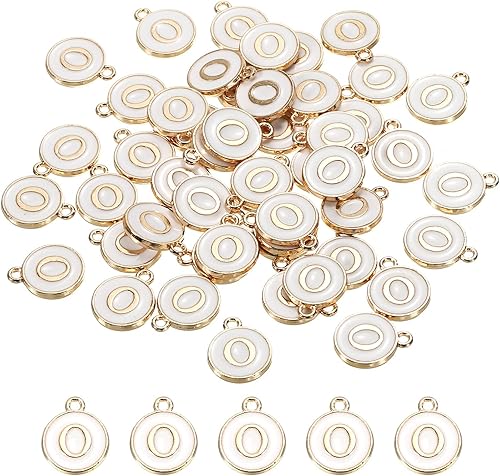 Vista 23 de MECCANIXITY Colgante de letras del alfabeto de doble cara, para collar, pulsera, aretes, joyería