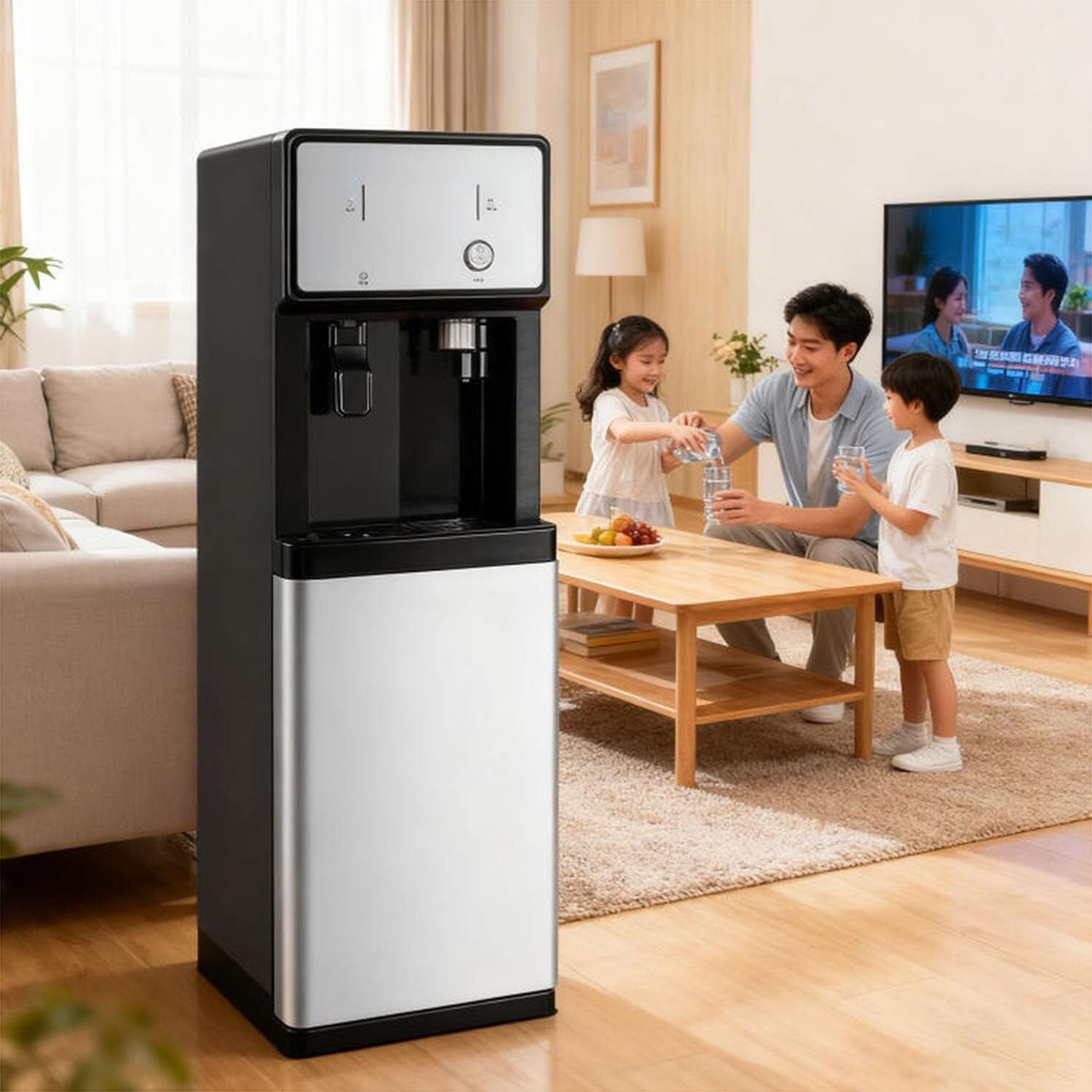 Dispensador De Agua Fría,Unidad Independiente Conectada A La Red De Suministro,Dispensador De Agua De Suelo con Carga,para Uso Doméstico,Oficina,Comercial Y Empresarial,Versión En Inglés
