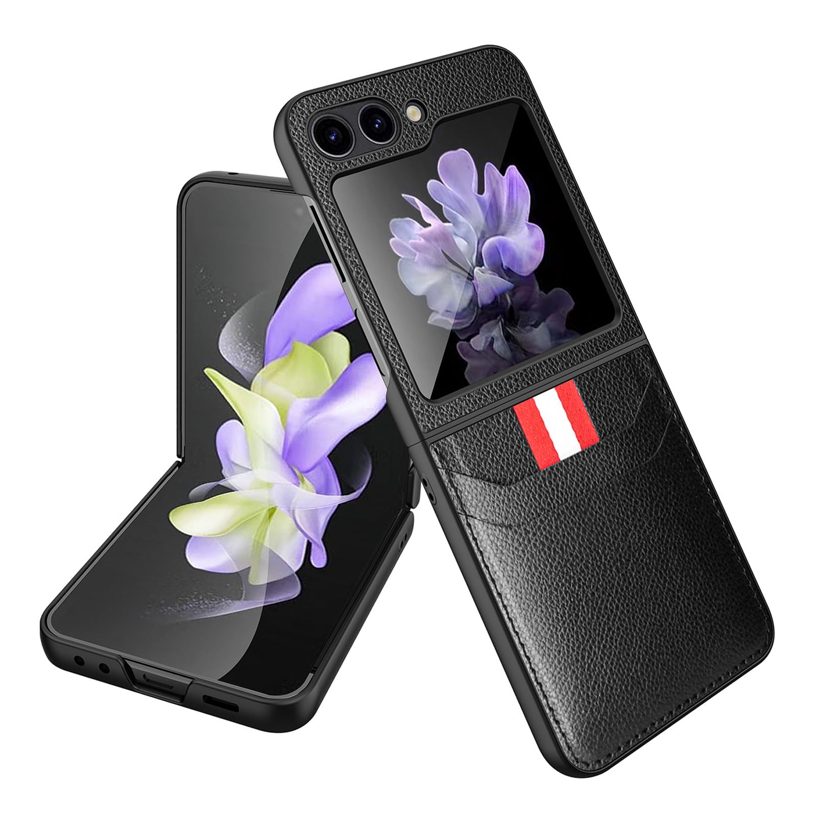 Étui Pour Samsung Galaxy Z Flip 8, Avec Fente Pour Carte Mince Coque Cuir