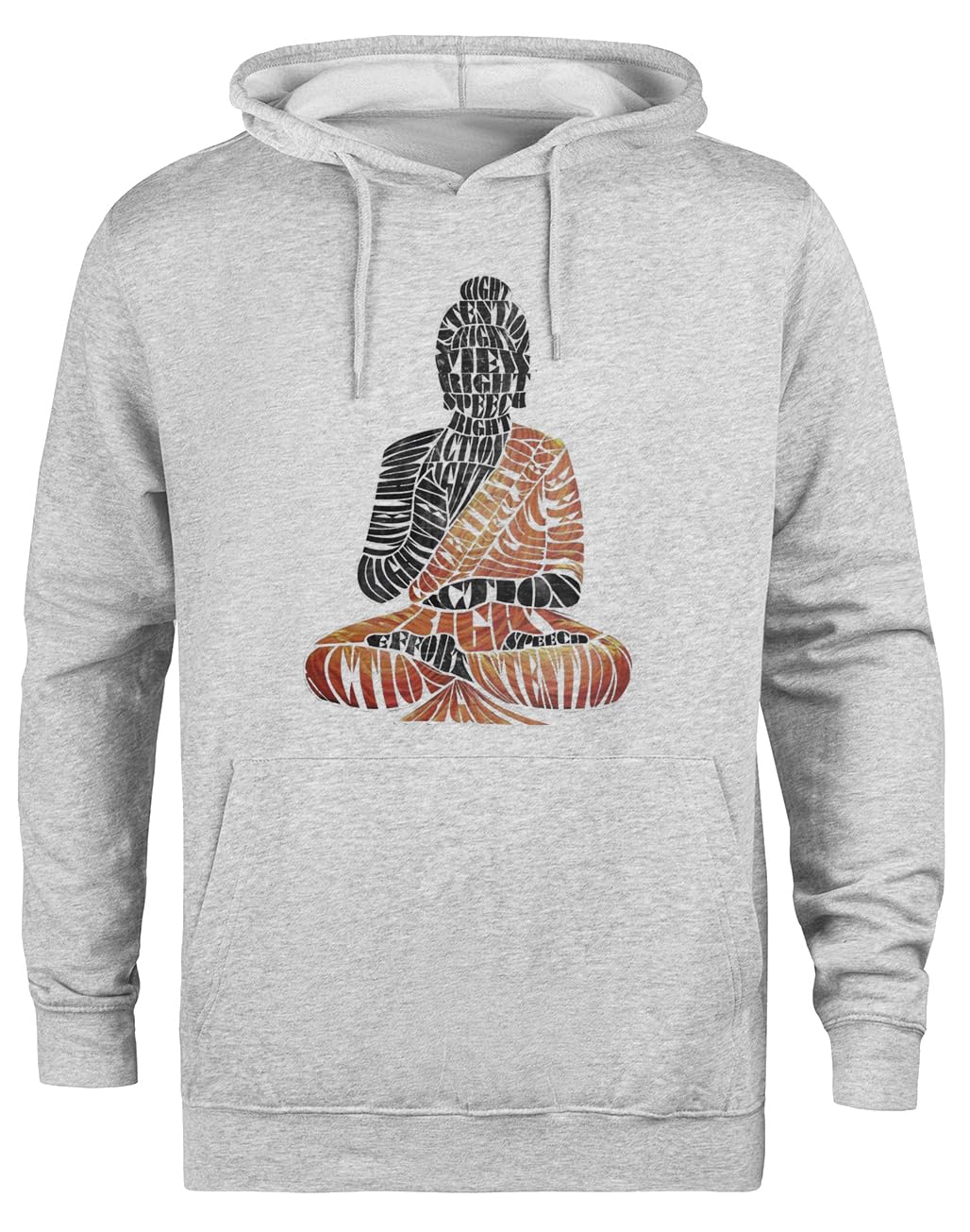 Budda Ośmiorakiej Ścieżki Ekologiczna Bluza Z Kapturem Unisex W Szarym Kolorze