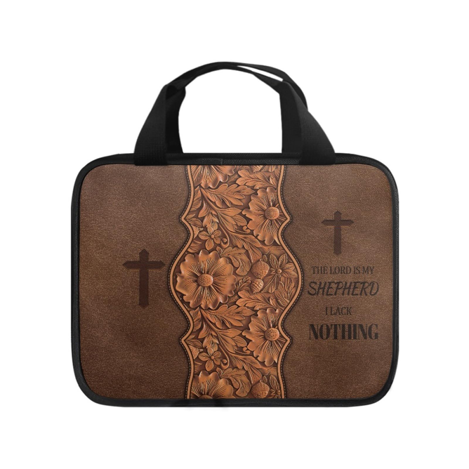 HDOYTXXM Religious Scripture Container with Crosses Design Tear Resistant Polyester Fabric Spacious Compartments for Worship Essential Clergy Supply Organiser Case