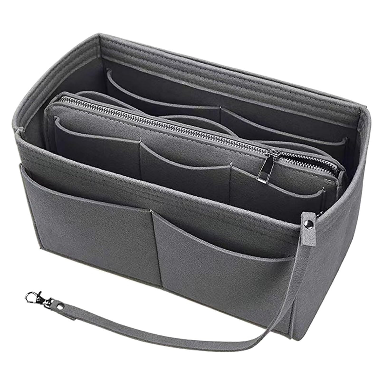 Forro interior de bolso Forro De Fieltro For Insertar, Organizador Maquillaje, Bolsa Cosméticos, Interior For Bolso Mano(Gray,M)