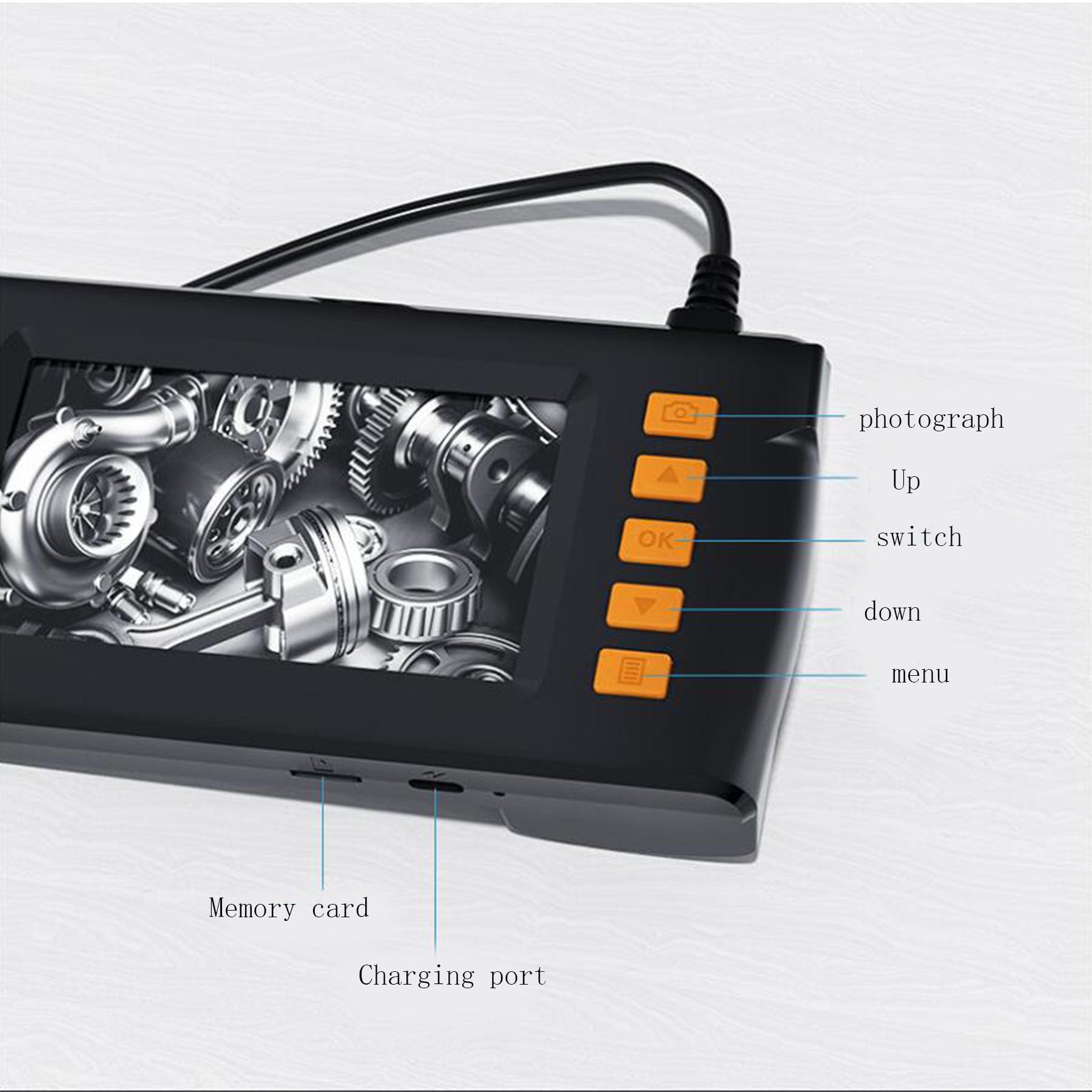10m,Endoscope 4.3-Inch Camera LCD Display 1080P Video Detection Camera Handheld Endoscope Snake Shaped Camera 8Mm Suitable for Electrical Maintenance