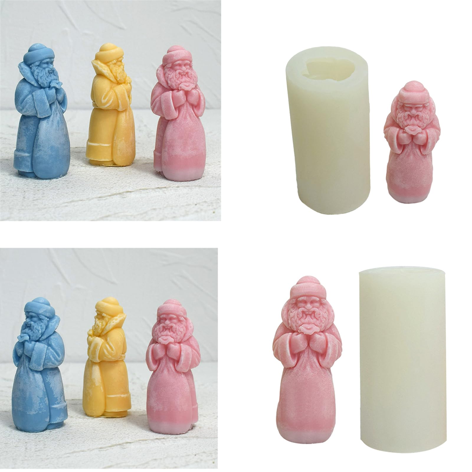 Moule 3D En Silicone Pour Bougie Du Père Noël, Bricolage