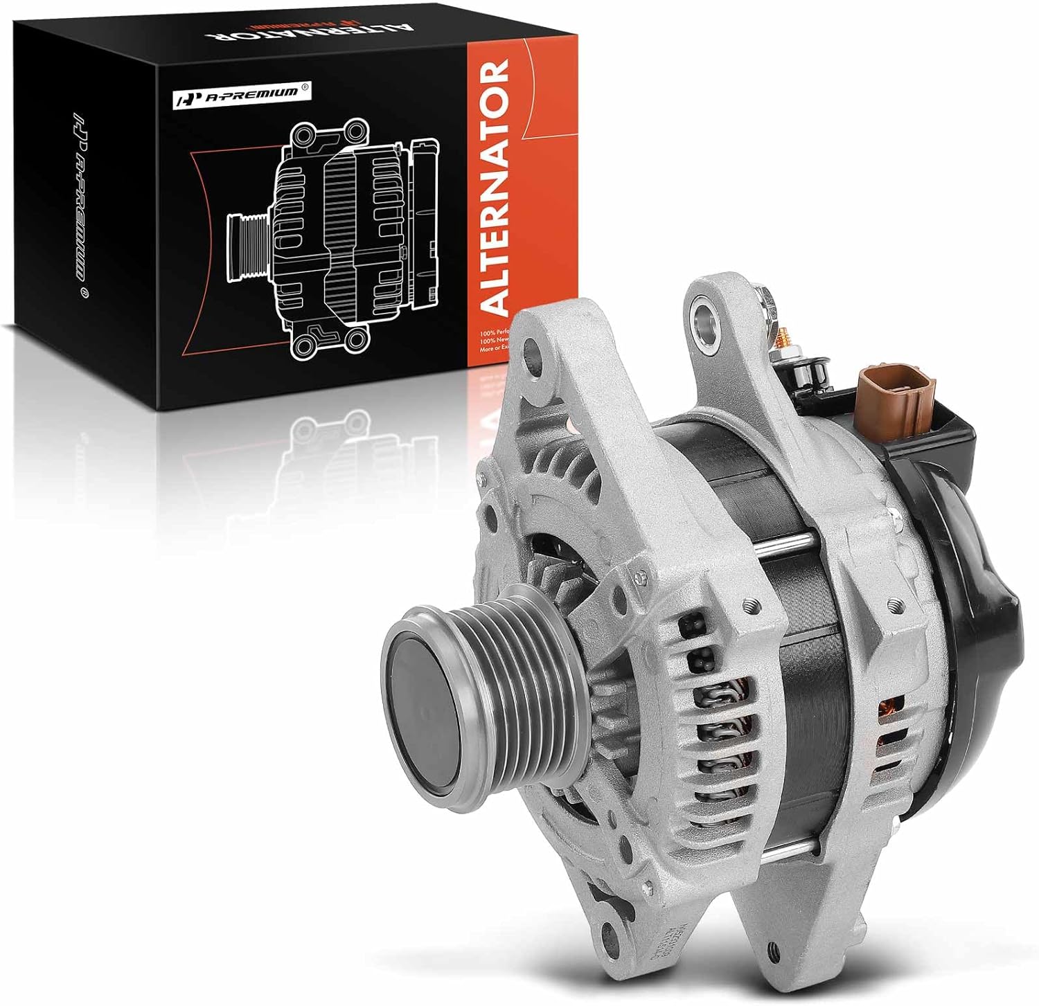 A-Premium Alternator Compatible with Toyota 4Runner 2010-2021 4.0L, 12V 130A 7-Groove Decoupler Pulley Clockwise, Replace# 104210-2860, 104210-2863